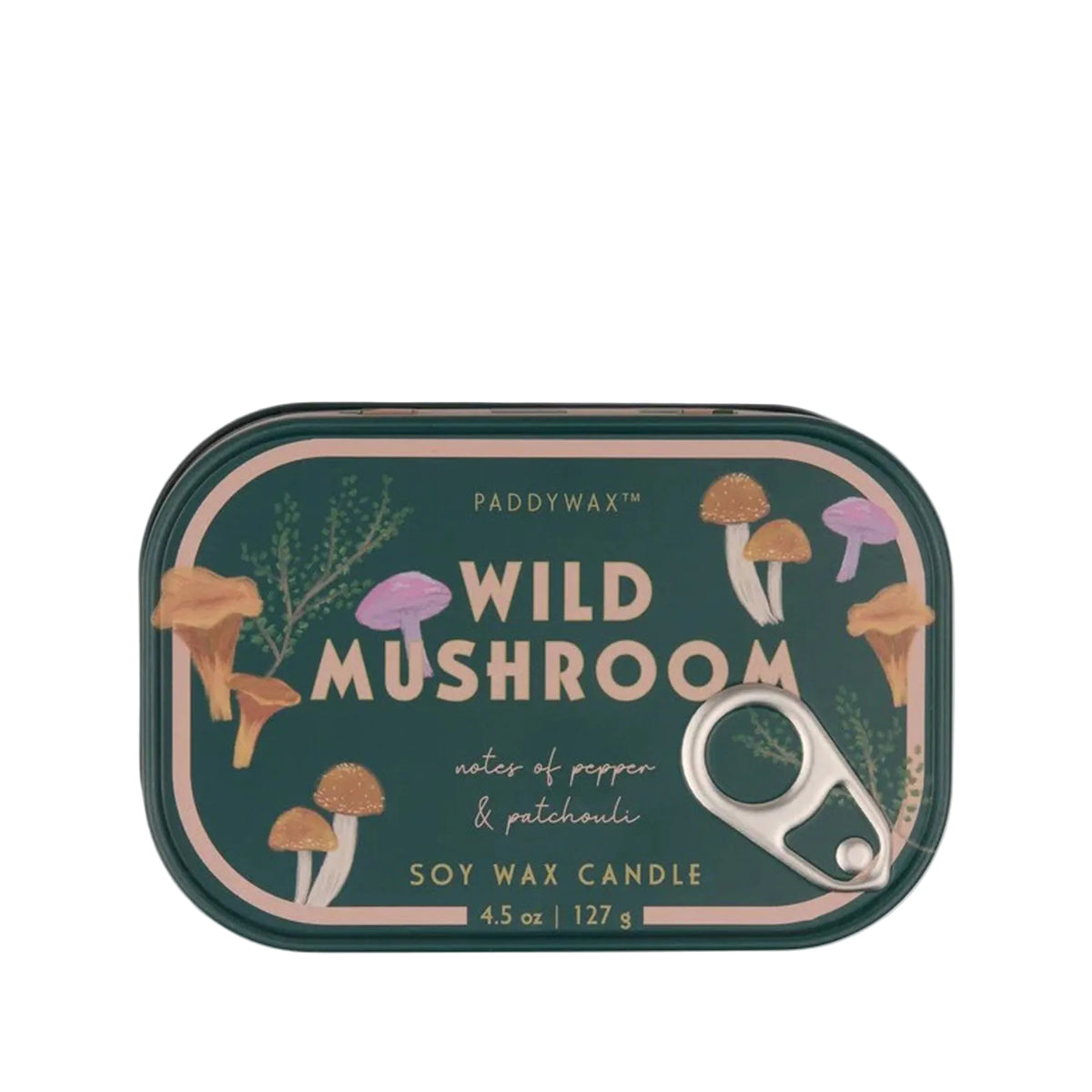 Wild mushroom tin candle