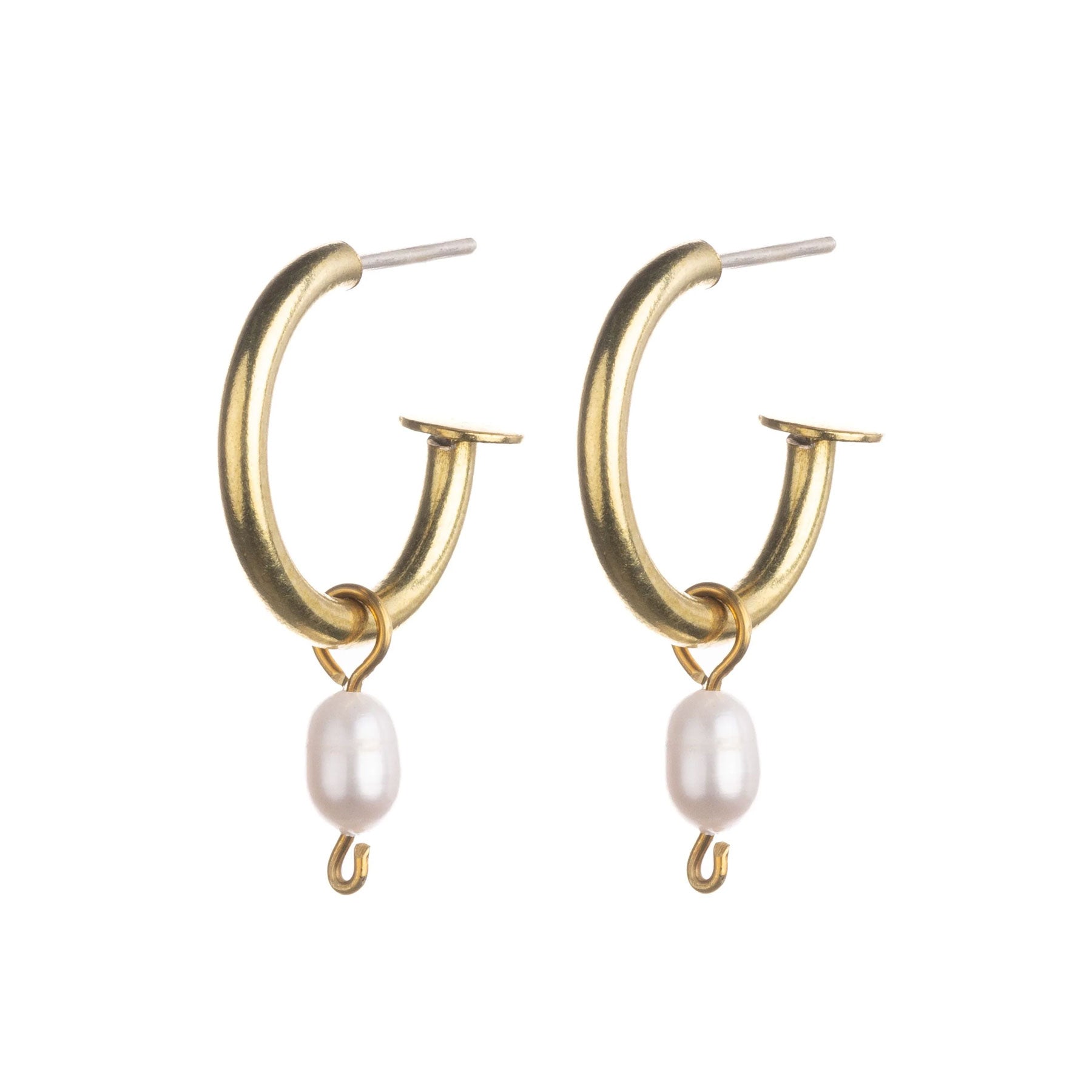 Pearl hoop earrings