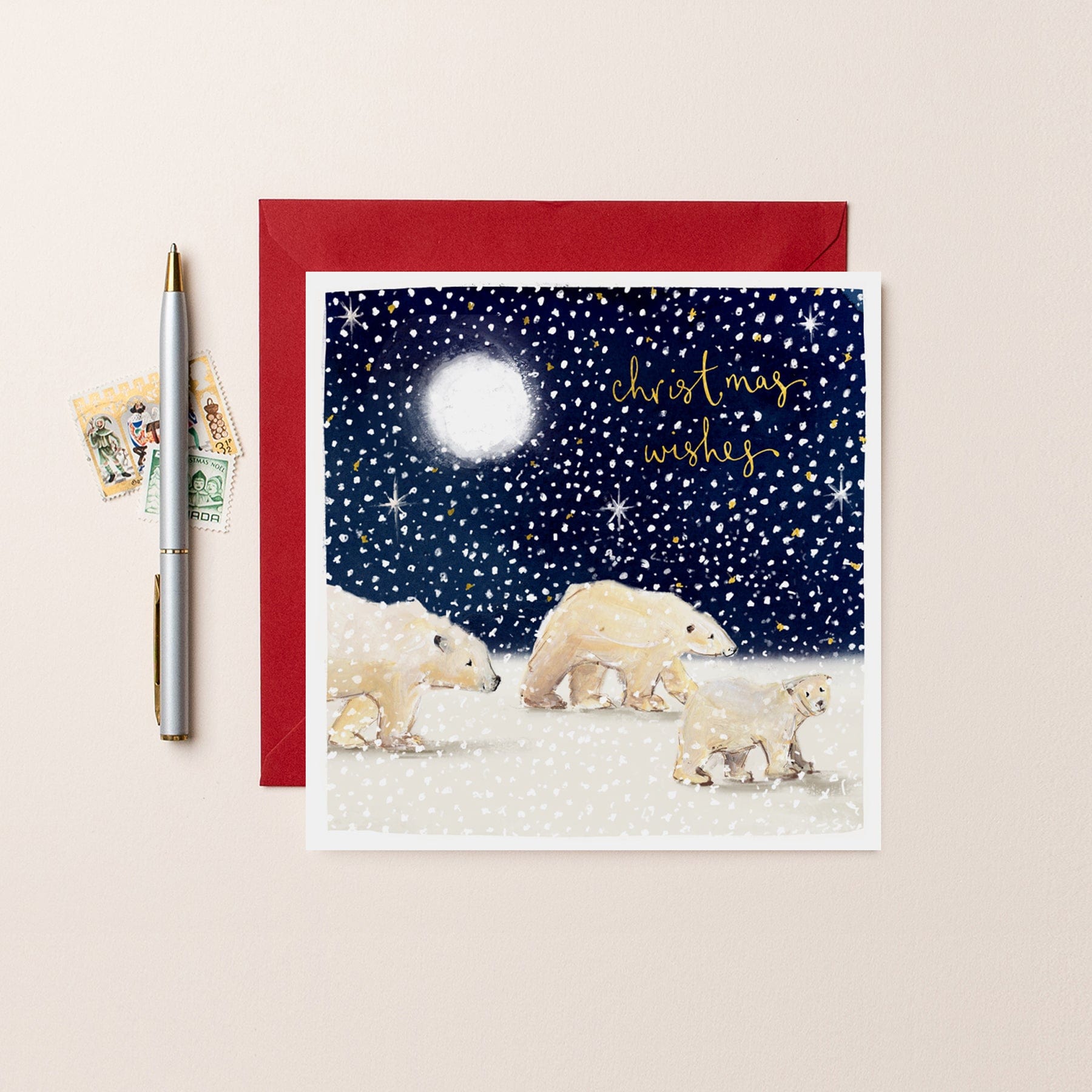 Polar bear Christmas wishes card