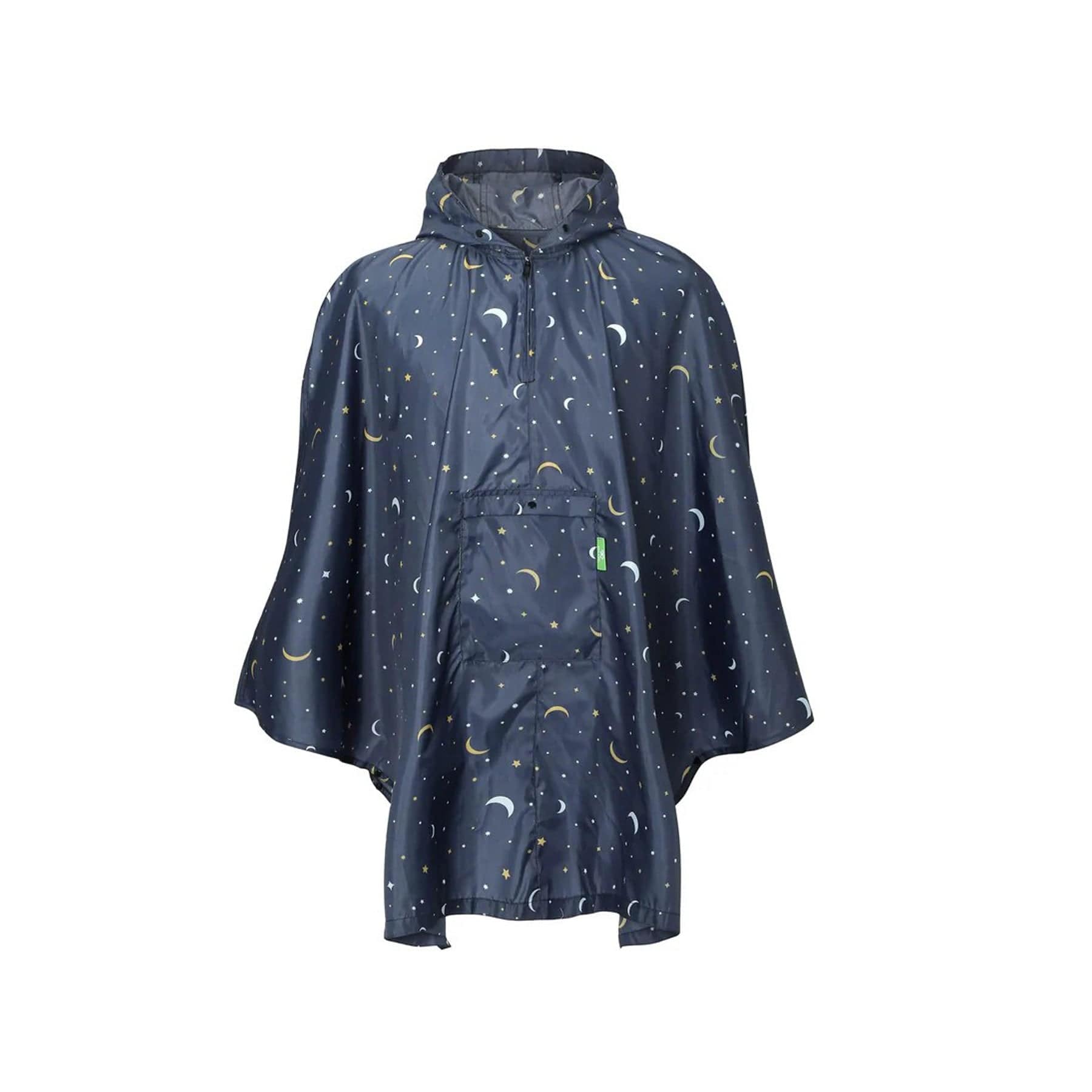 Waterproof foldable adult poncho stars and moons