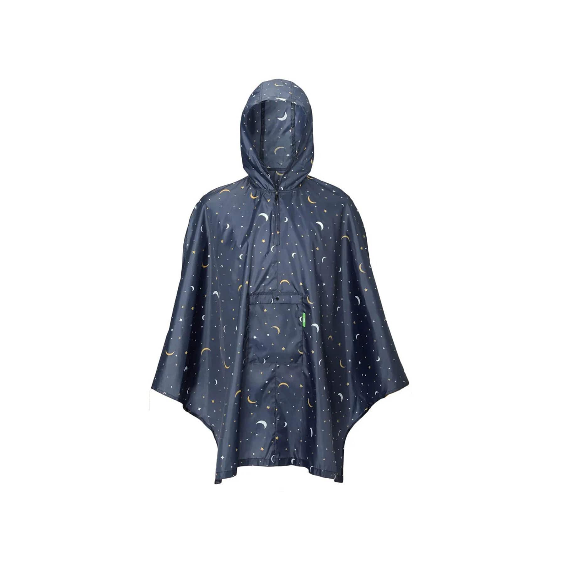 Waterproof foldable adult poncho stars and moons