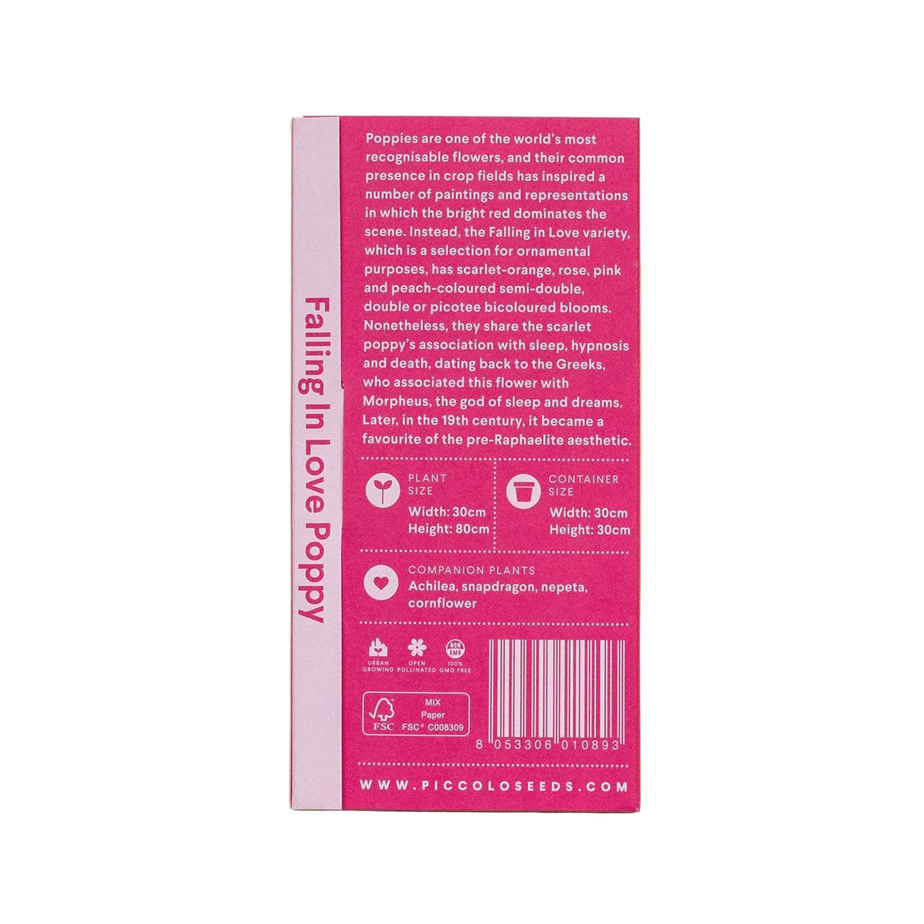 Poppy falling in love seeds