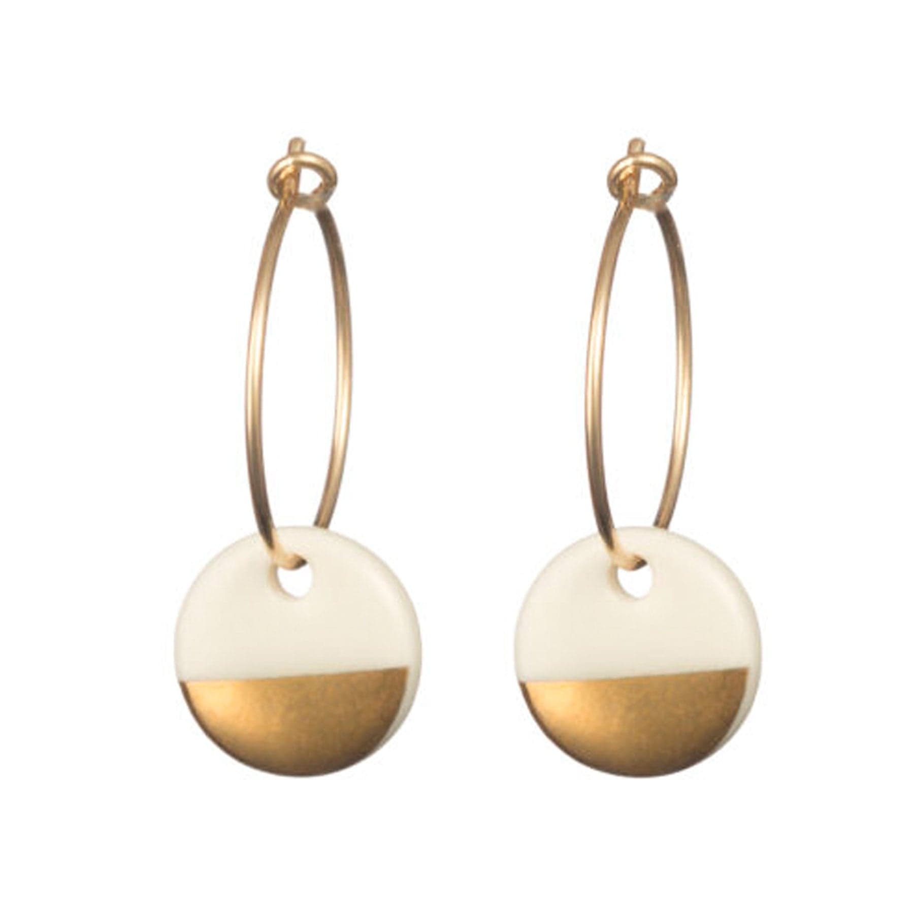 Porcelain malt gold dipped earrings