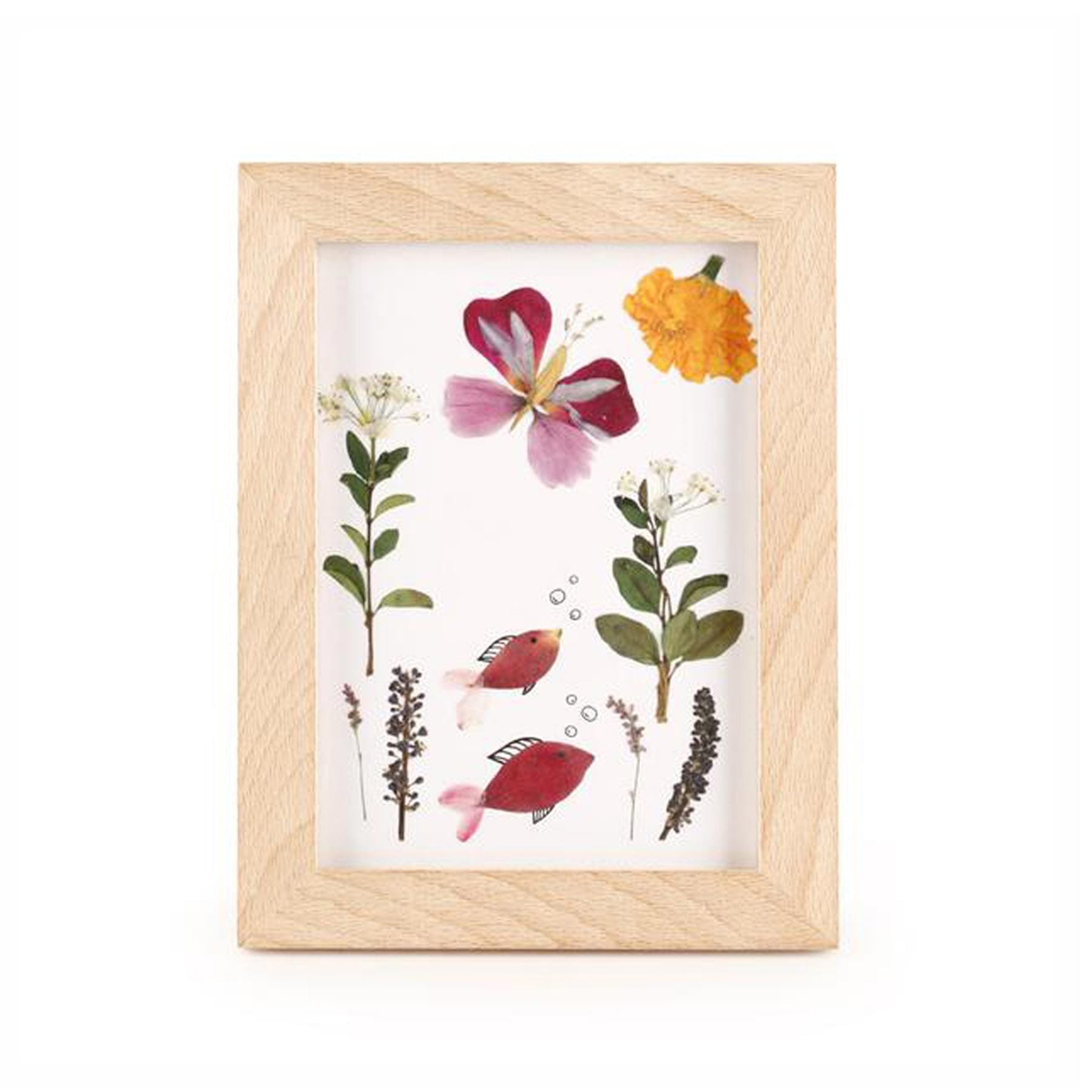 Huckleberry pressed flower frame art