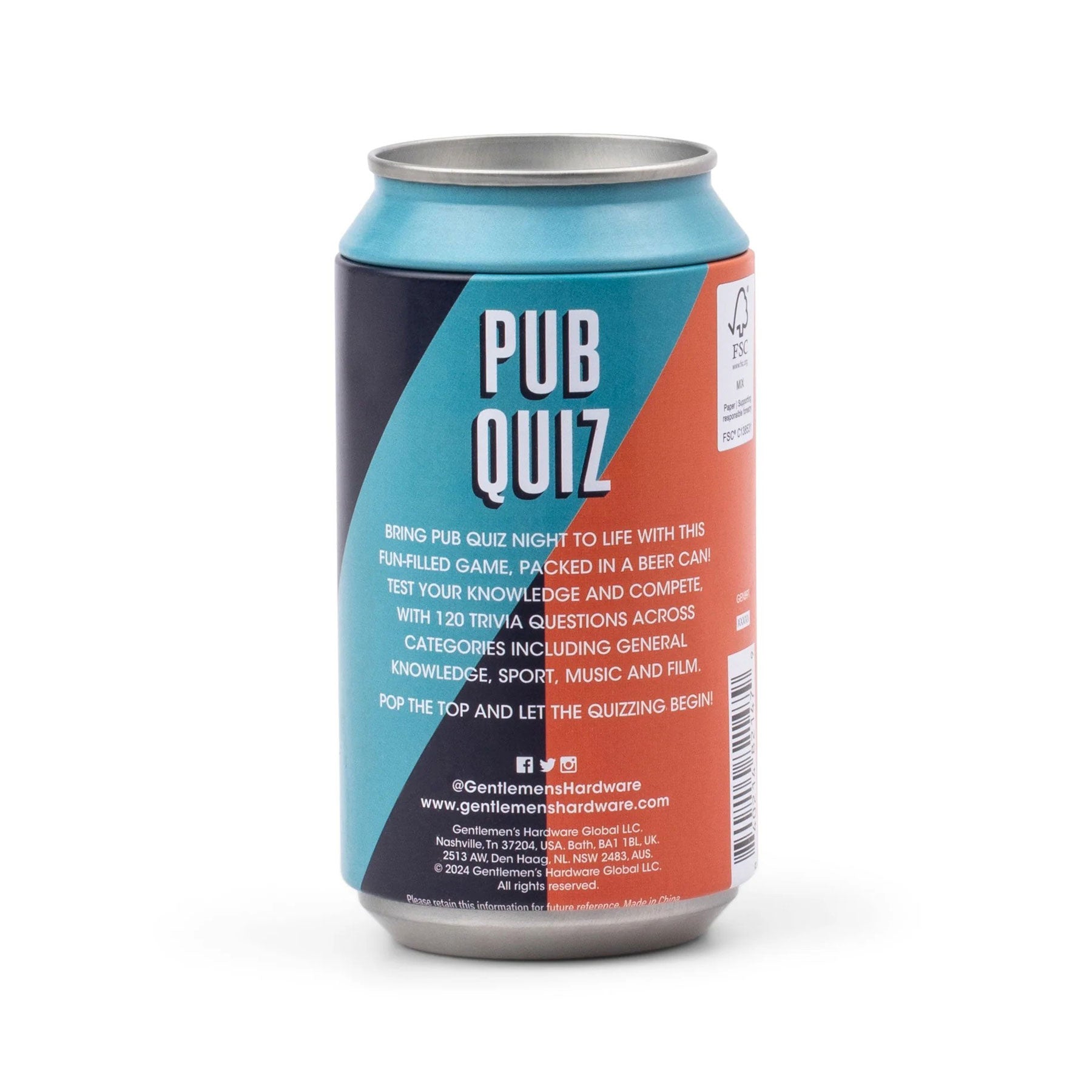 Pub quiz in a can