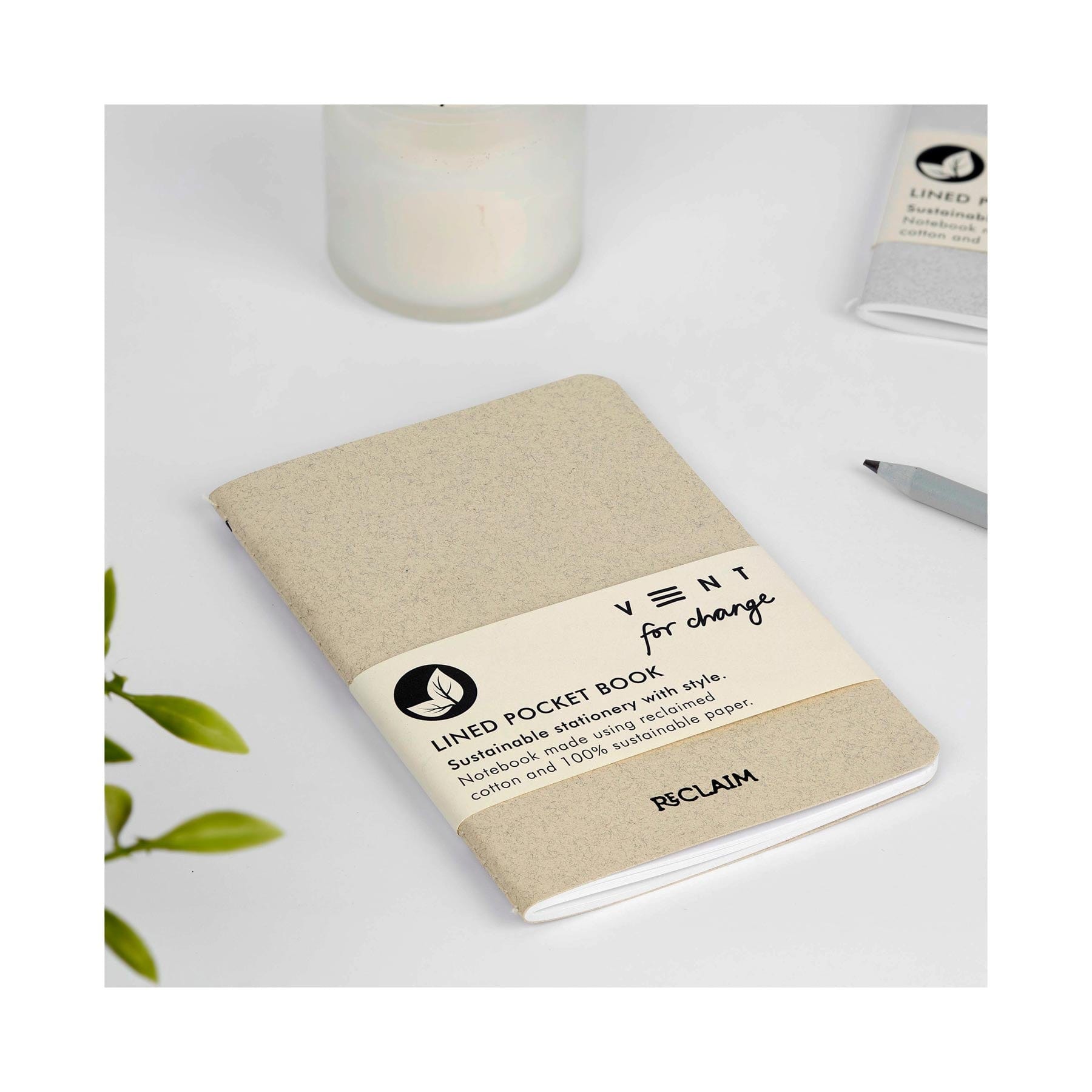 Reclaimed cotton A6 notebook - pearl