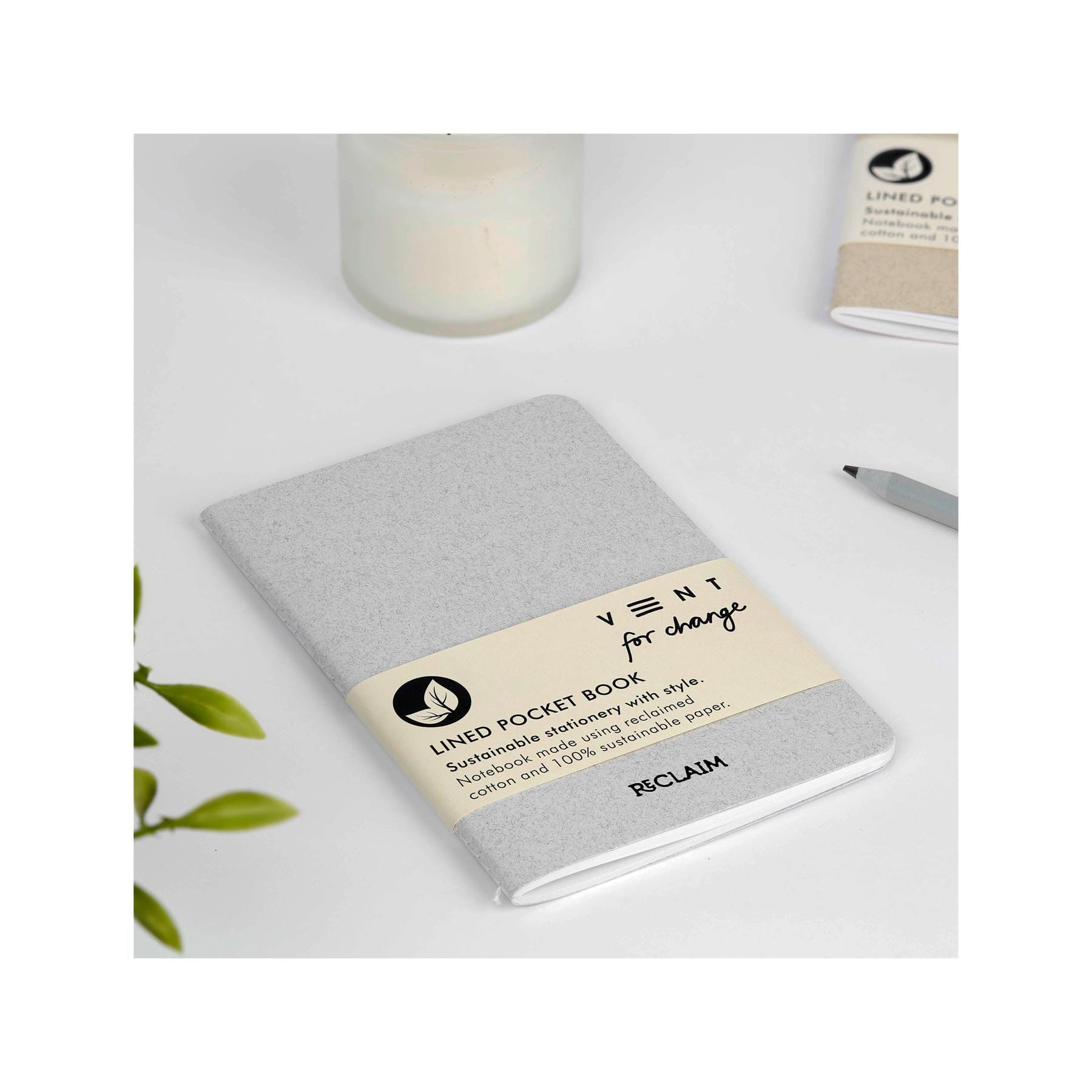 Reclaimed cotton A6 notebook - white
