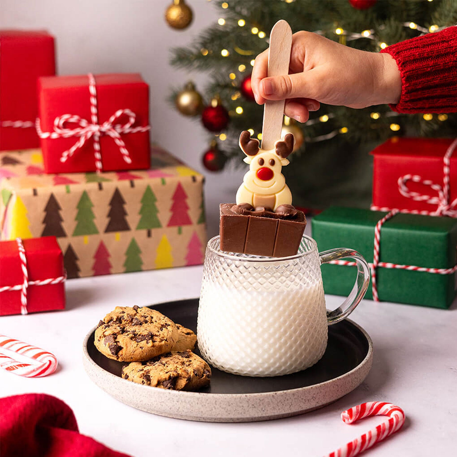 Christmas reindeer milk hot chocolate spoon 50g