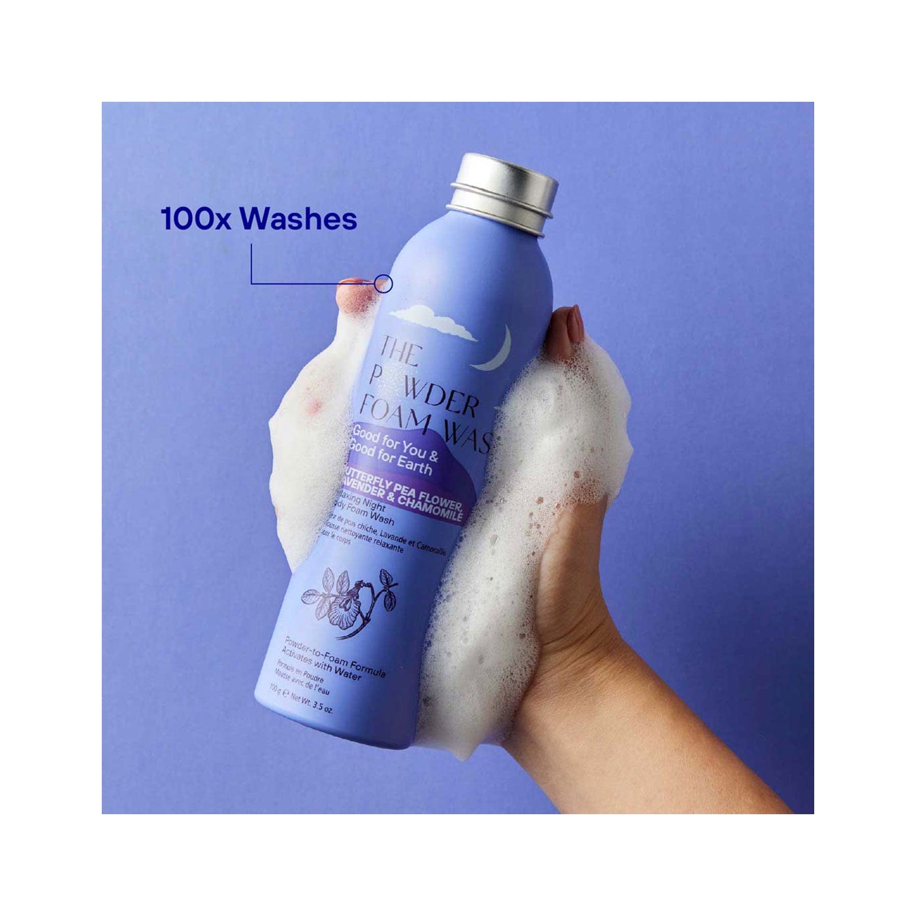 Relaxing night powder body foam wash 100g