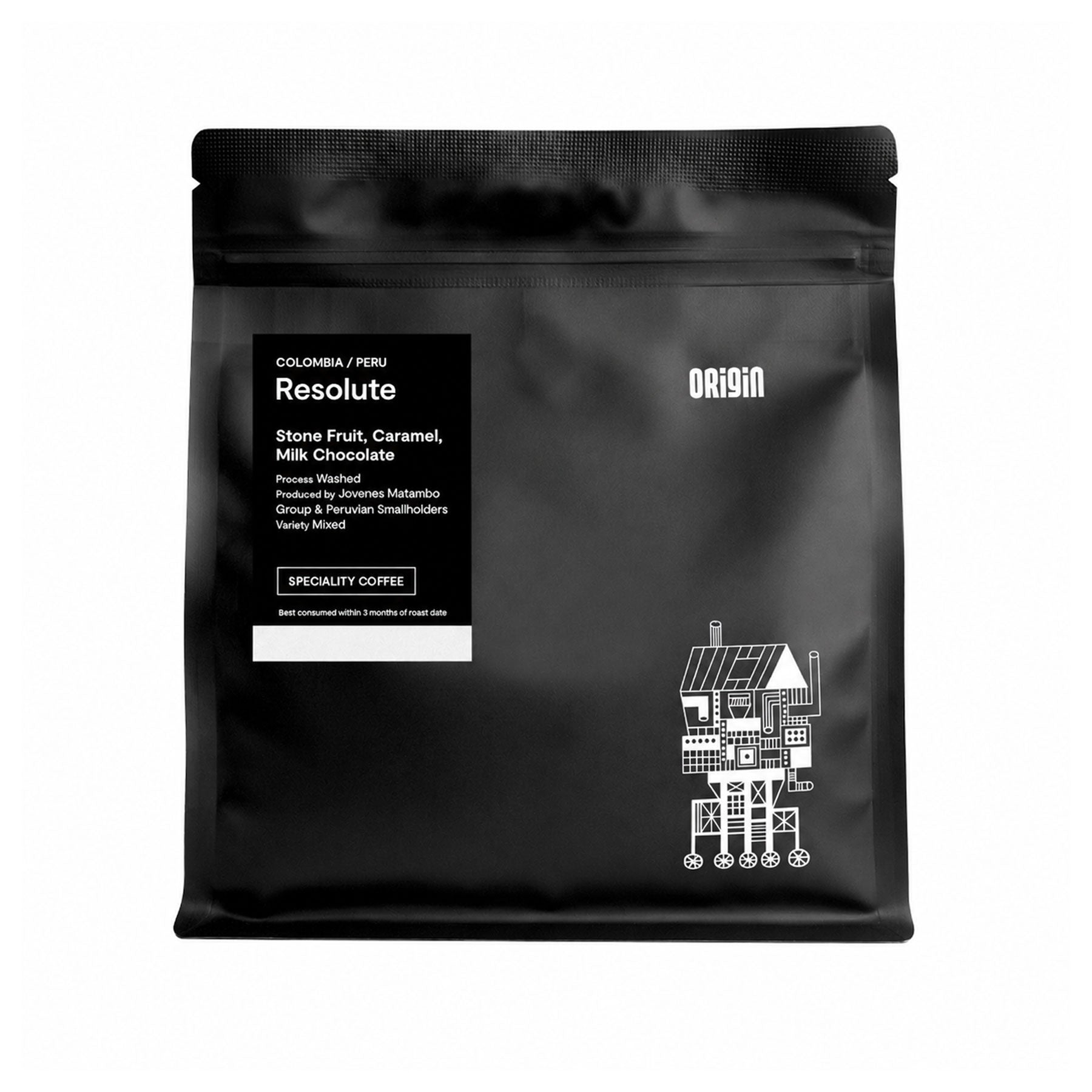 Origin resolute espresso ground coffee 250g