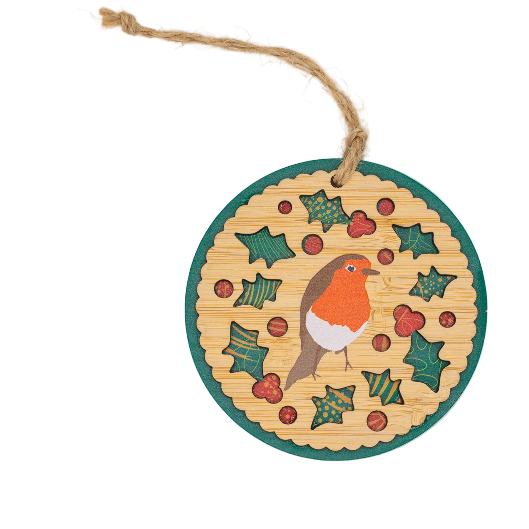 Robin bamboo hanging decoration
