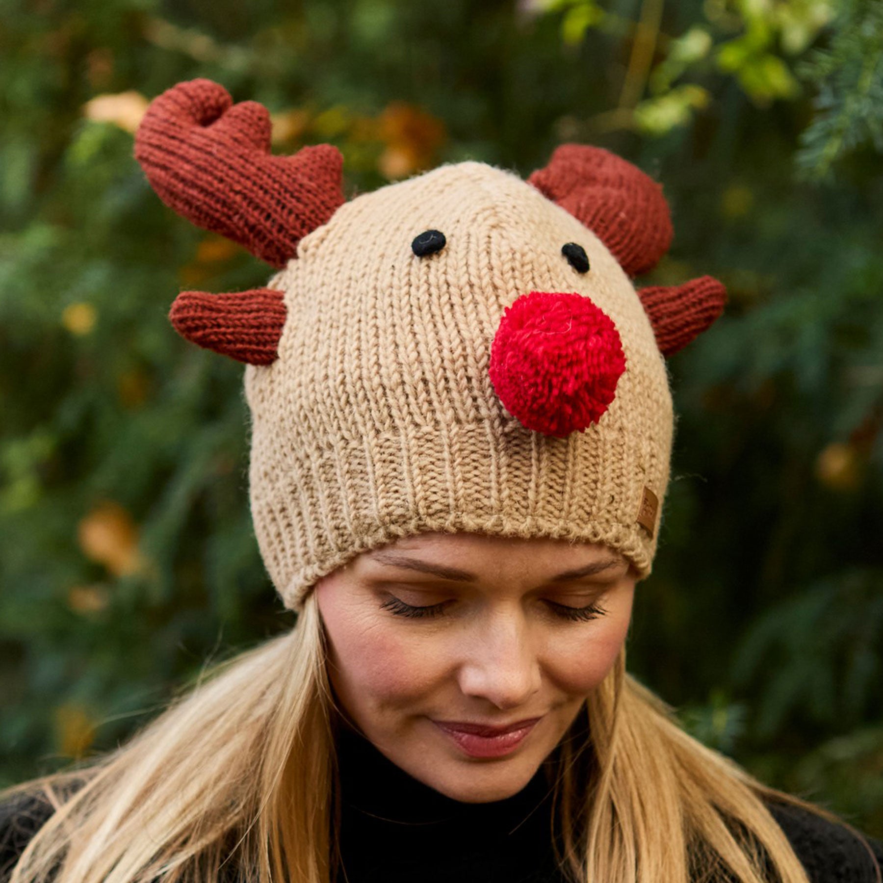 Christmas rudolf beanie