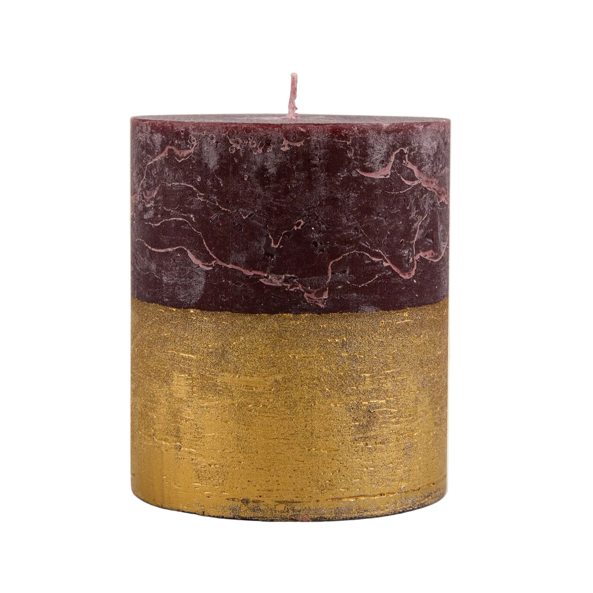 Sacred forest gold dipped pillar candle