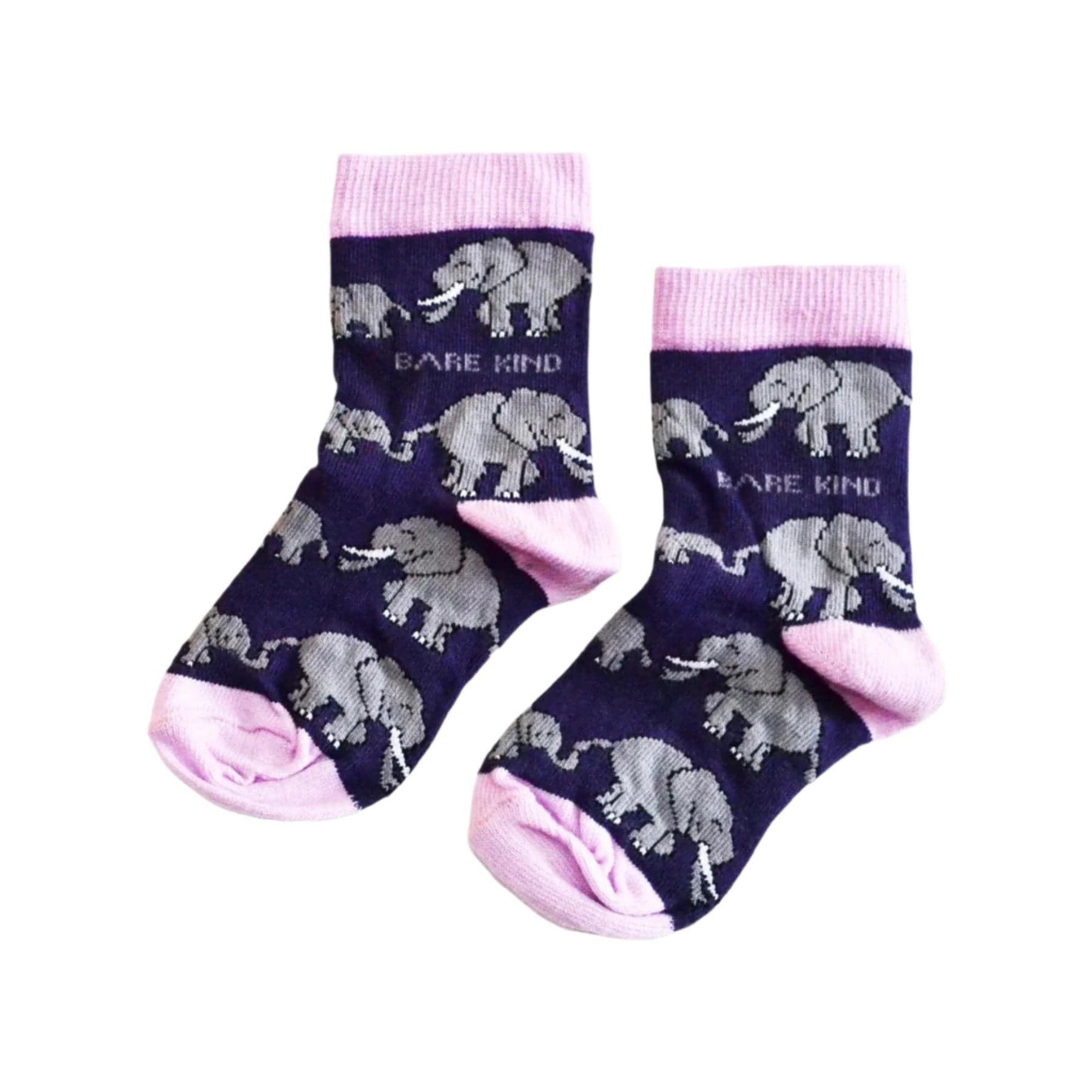 Kids save the elephants bamboo socks