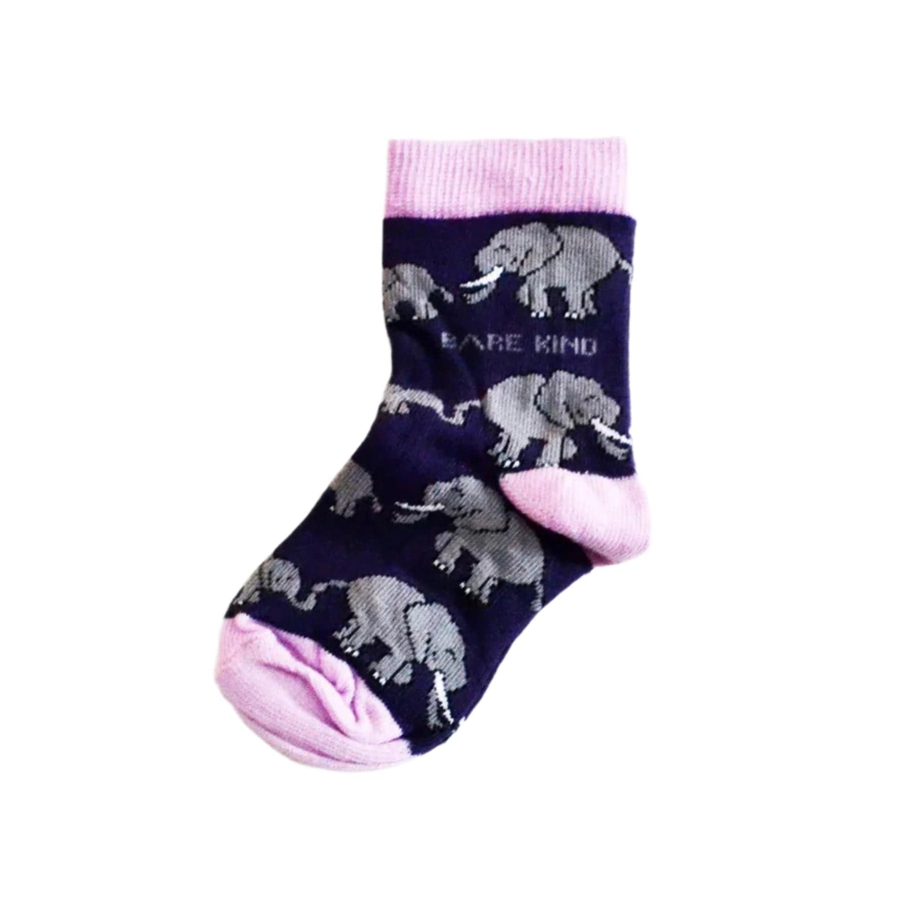 Kids save the elephants bamboo socks