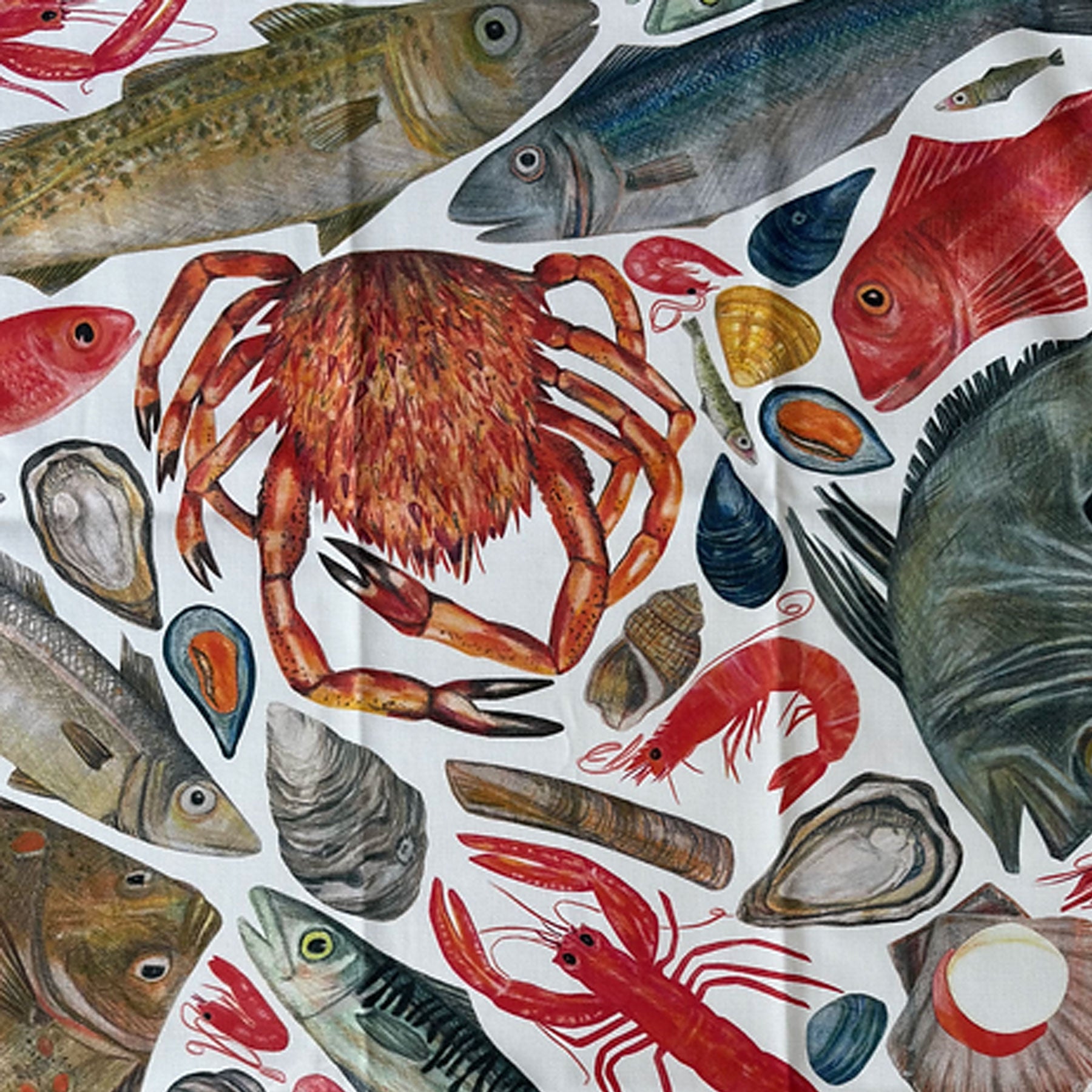 Seafood tea towel