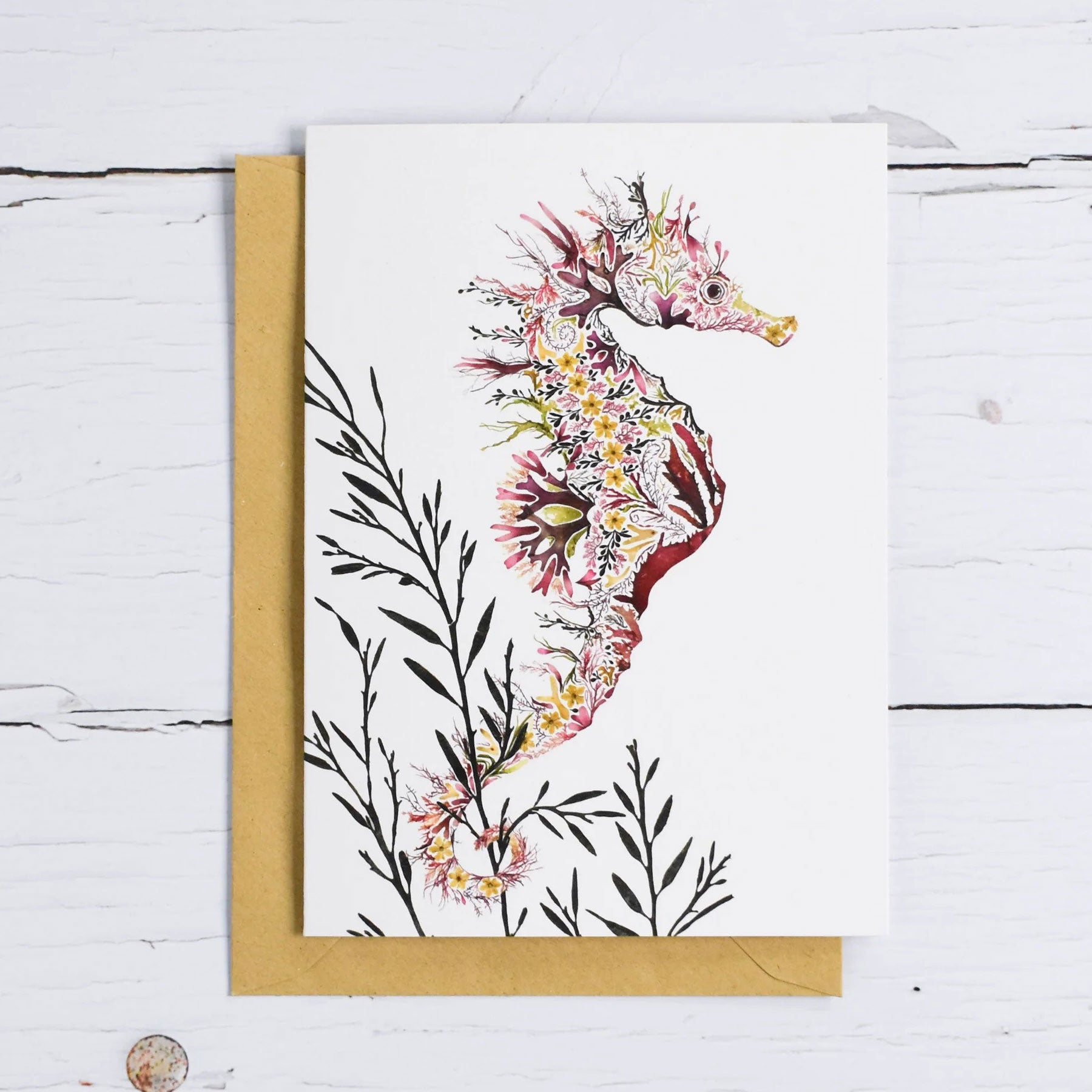 Seahorse greetings card