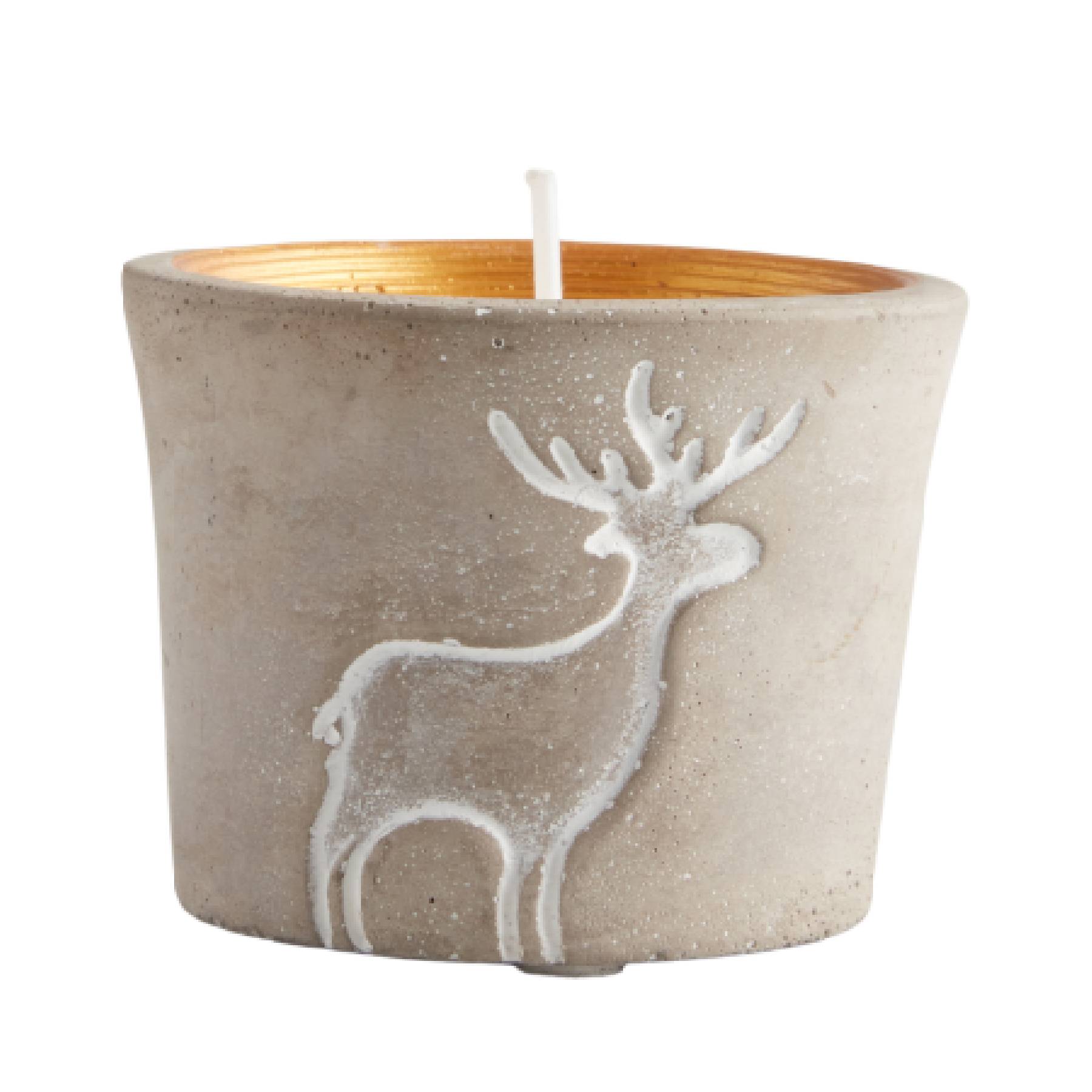 Orange & cinnamon reindeer pot candle
