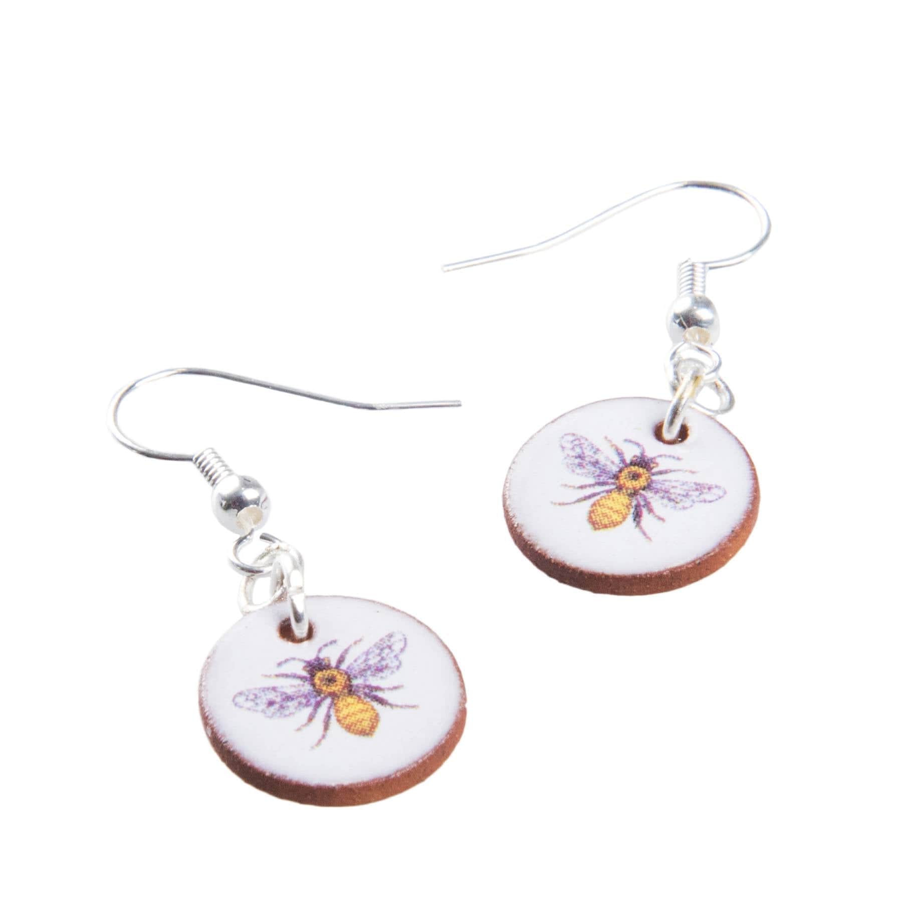 Ceramic drop earrings bee