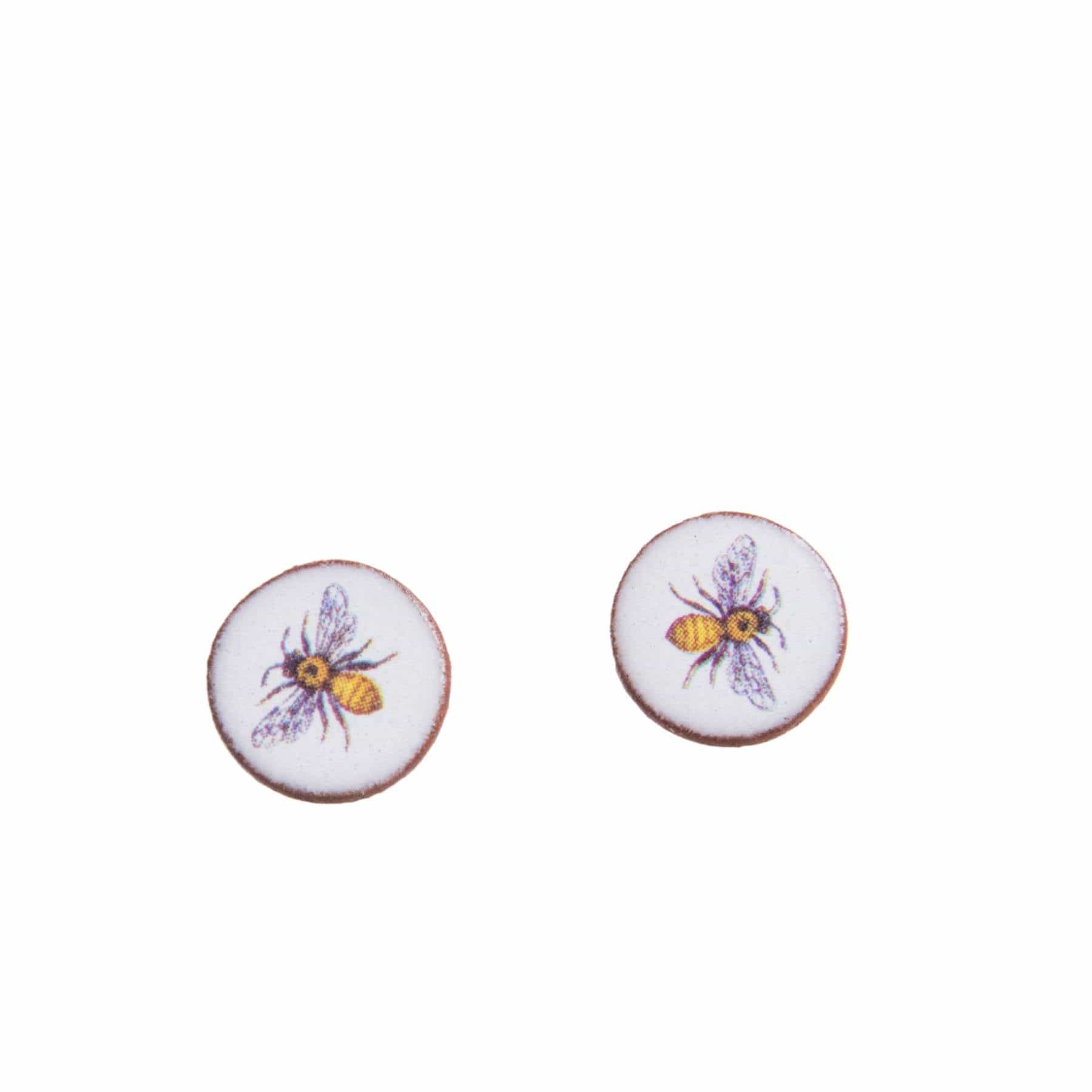 Ceramic stud earrings bee