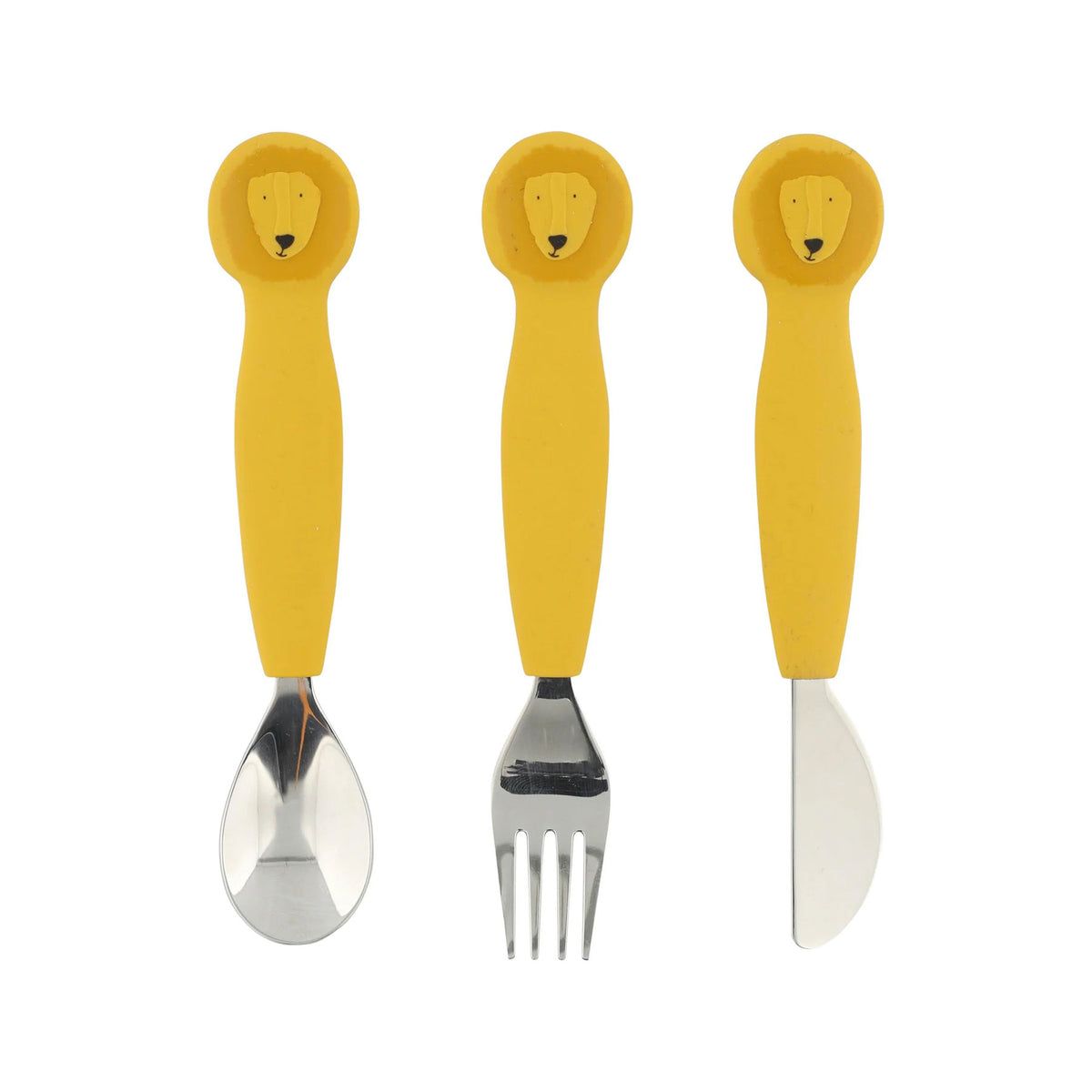 Silicone cutlery 3-piece set - lion