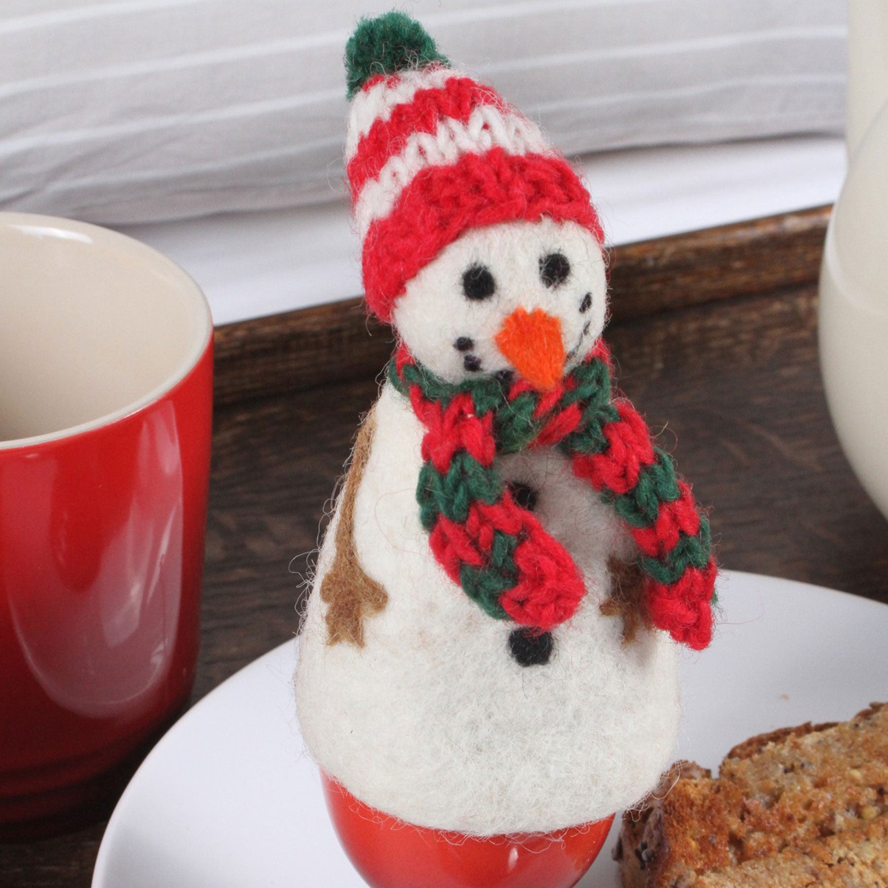 Snowman egg cosy