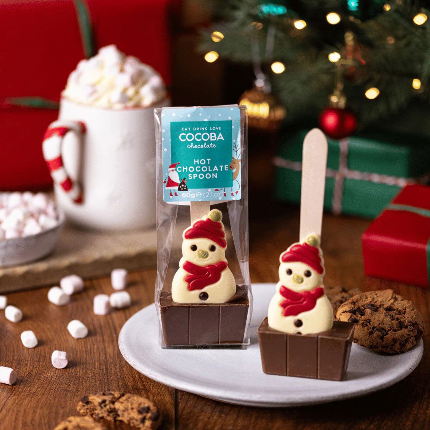 Christmas snowman milk hot chocolate spoon 50g