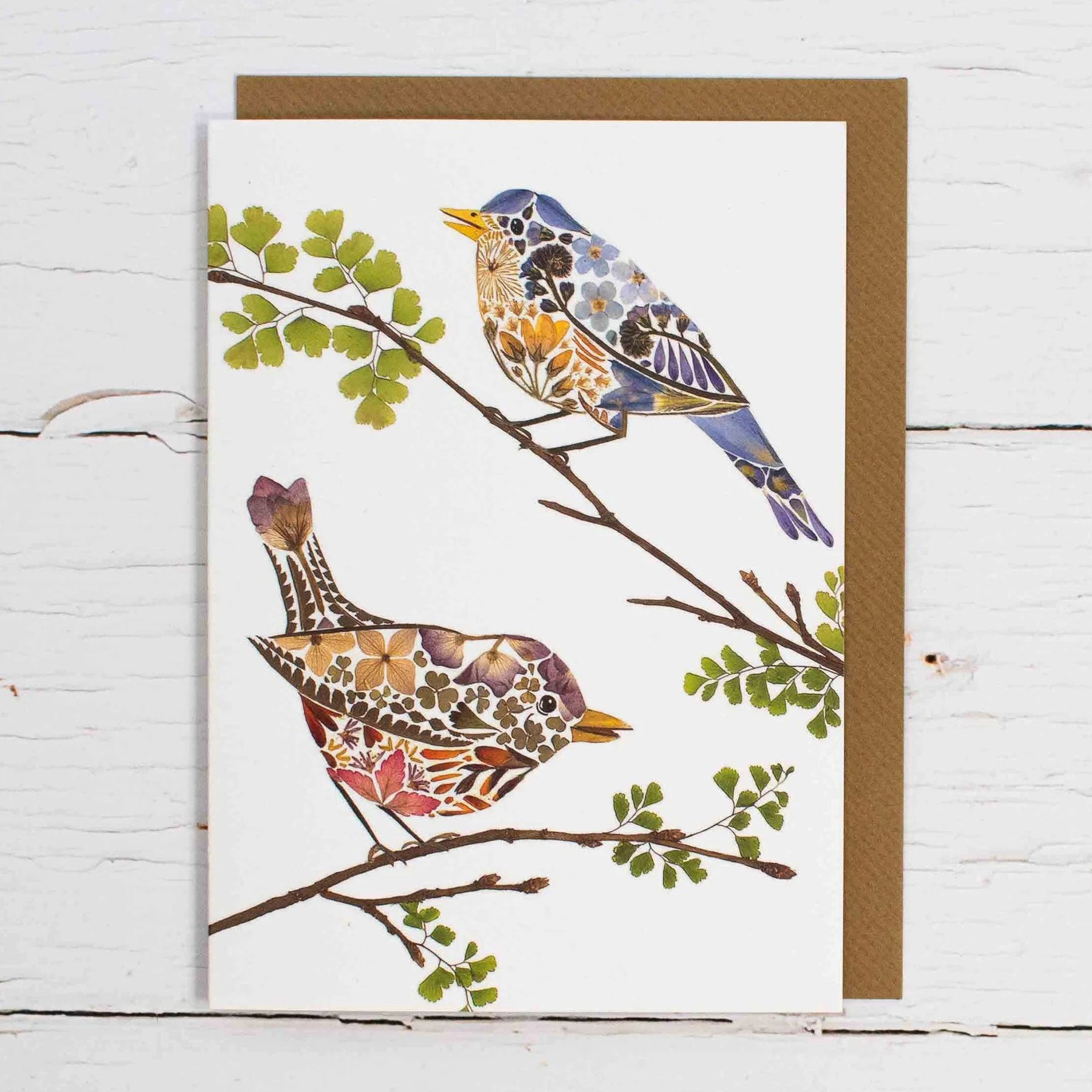 Song birds greetings card