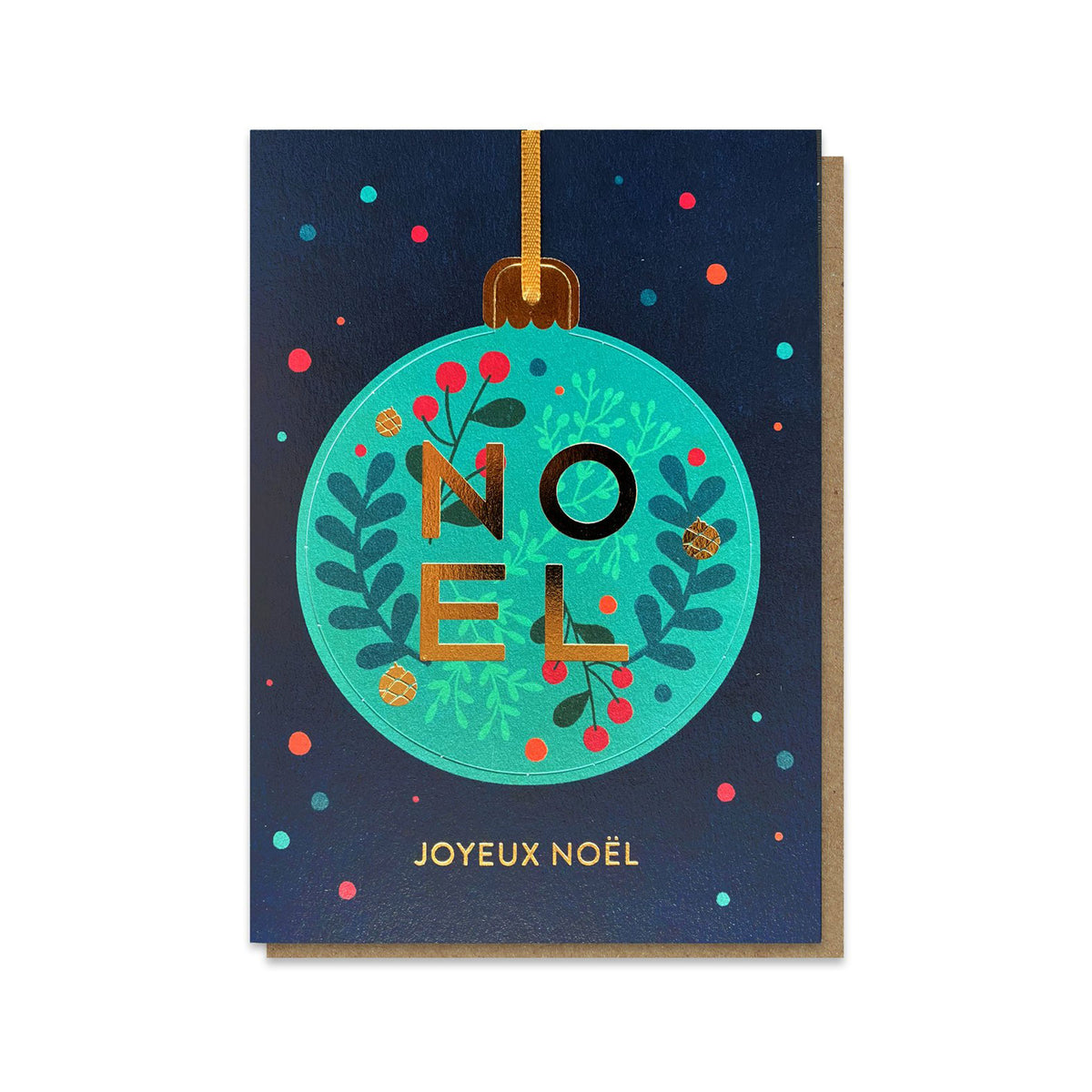 Noel bauble christmas card