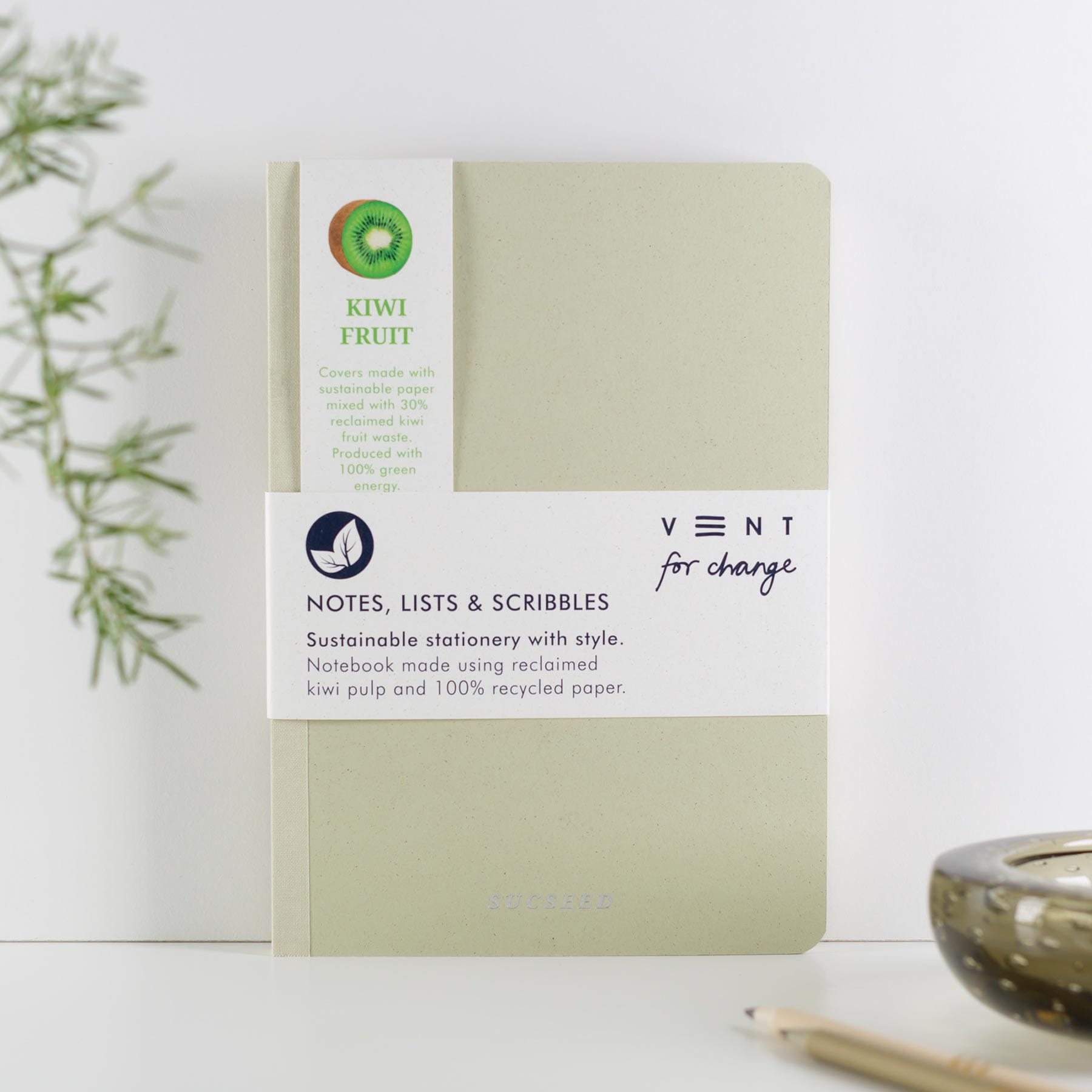 Recycled A5 notebook - kiwi