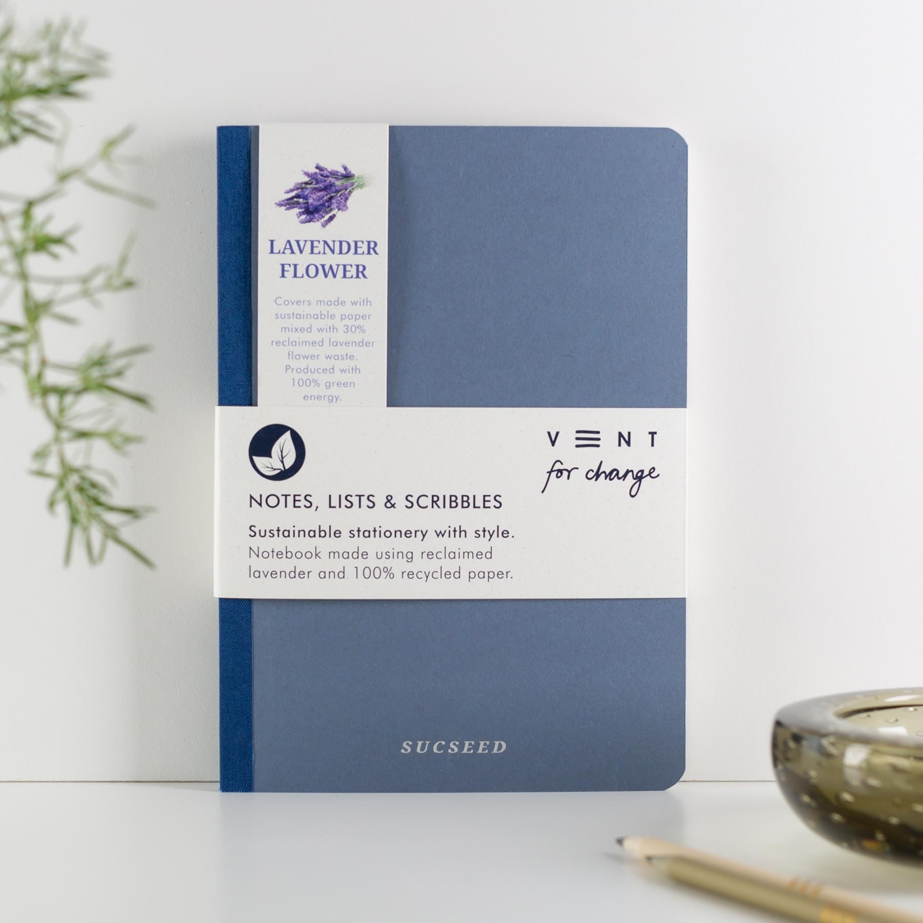 Recycled A5 notebook - lavender