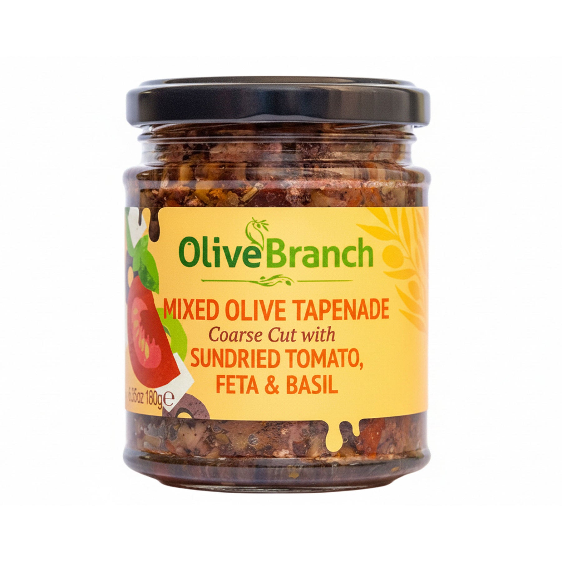 Mixed olive tapenade with sundried tomato, feta & basil 180g