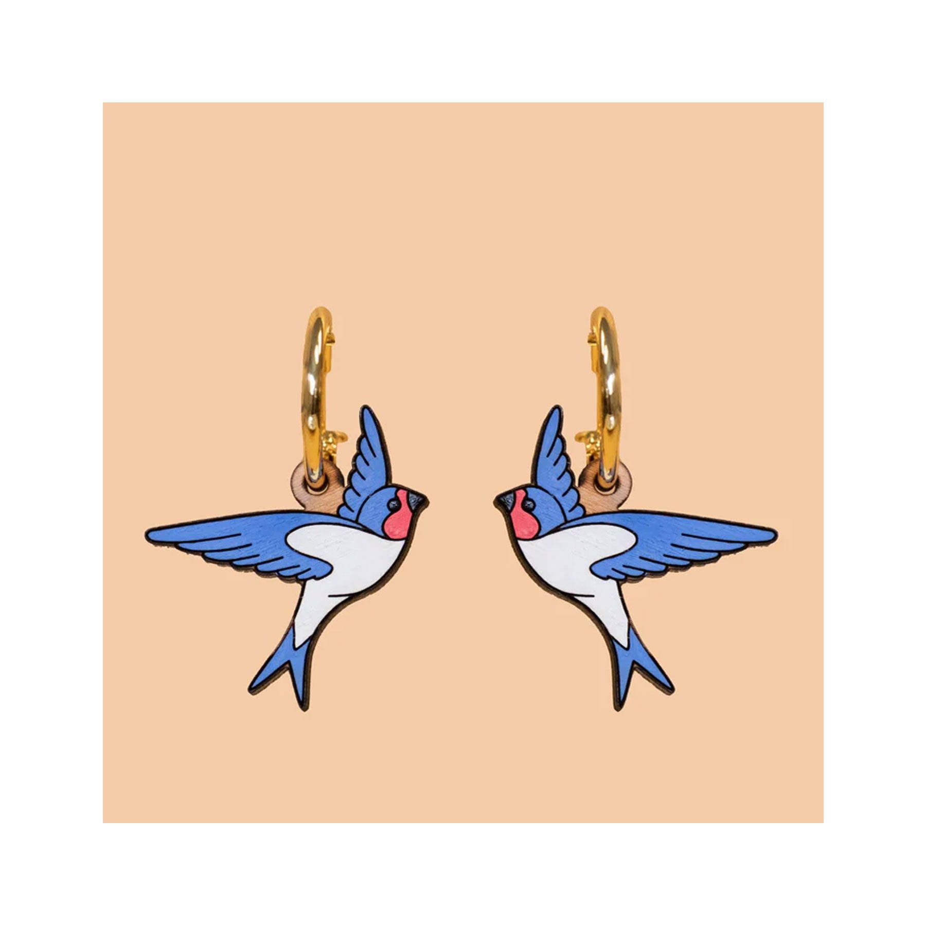 Swallow hoop earrings