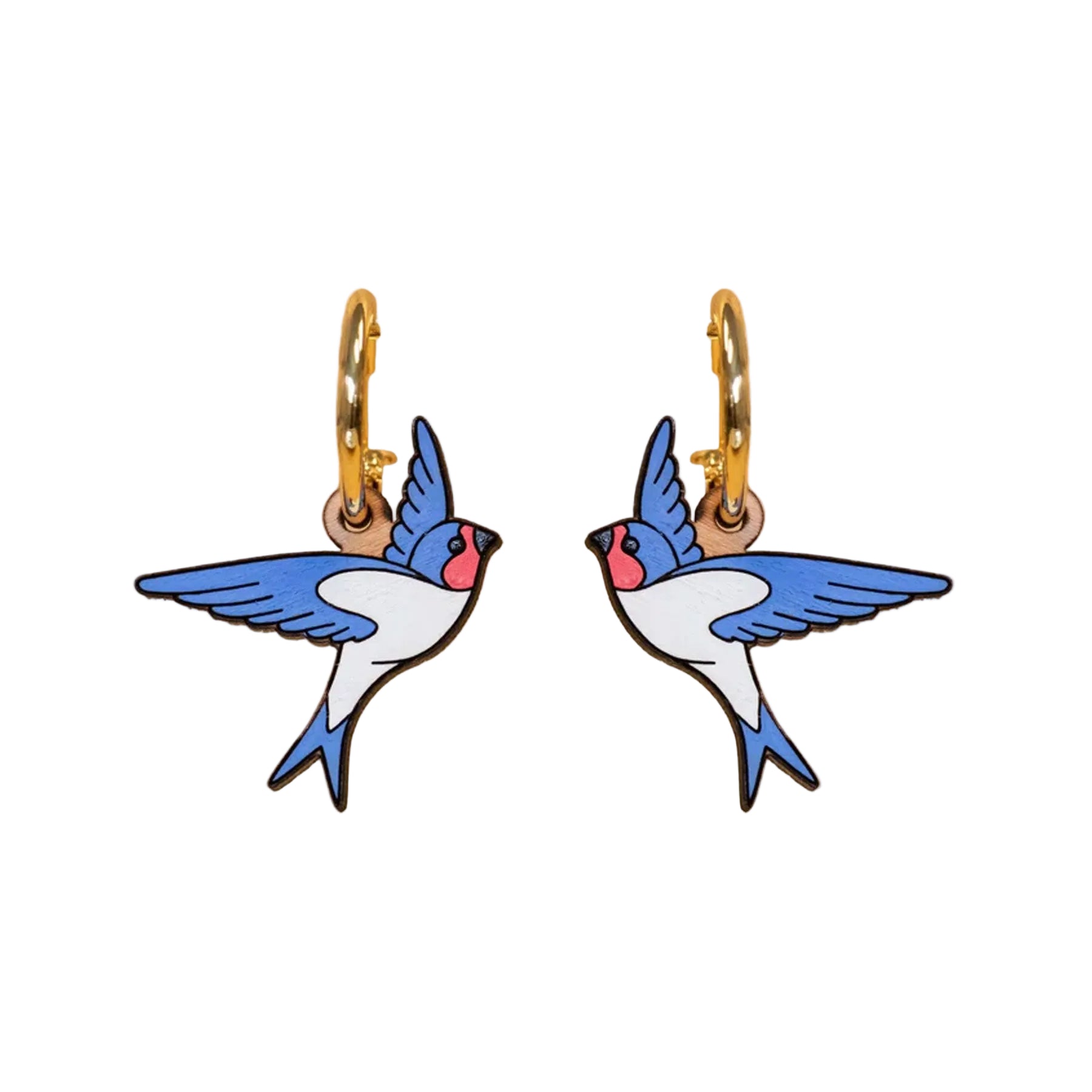 Swallow hoop earrings