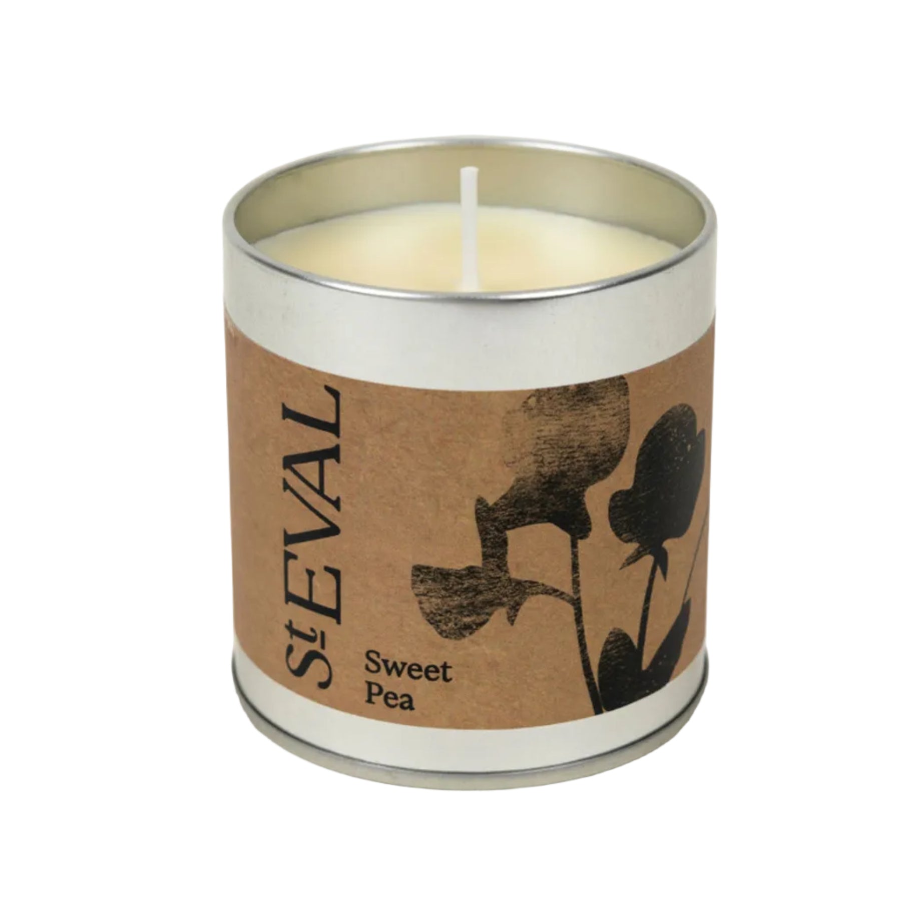 Sweet pea scented tin candle