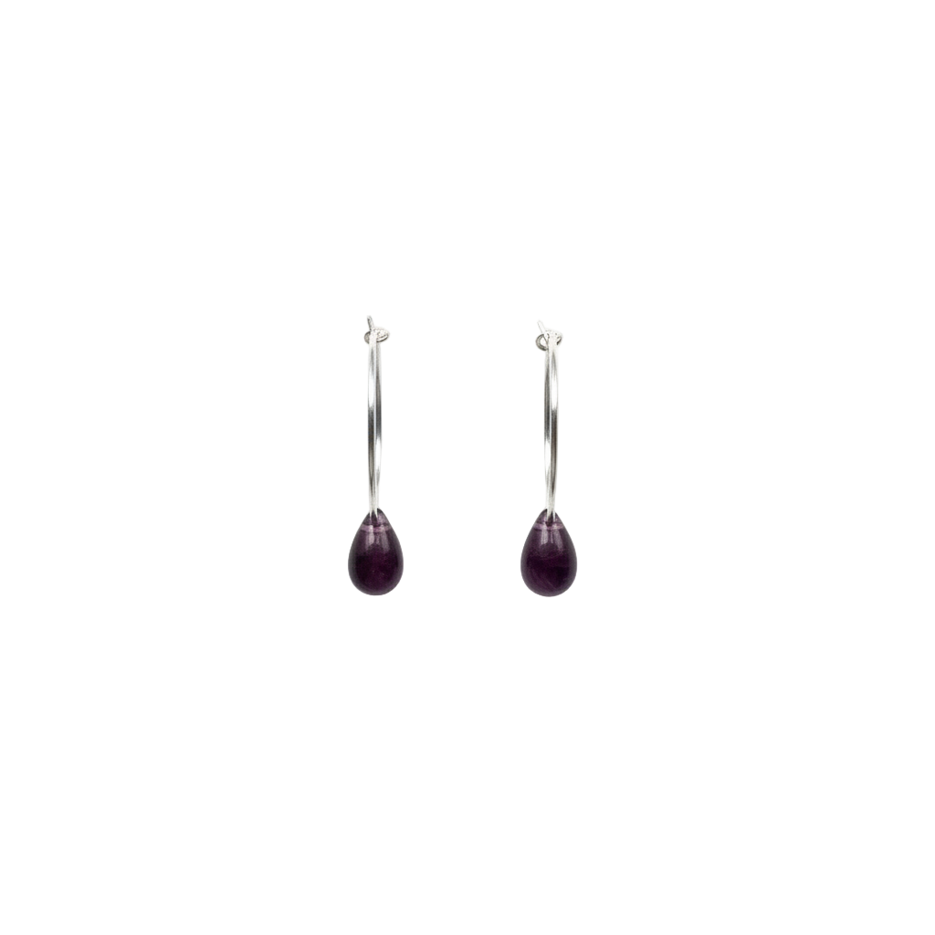 Teardrop earrings amethyst