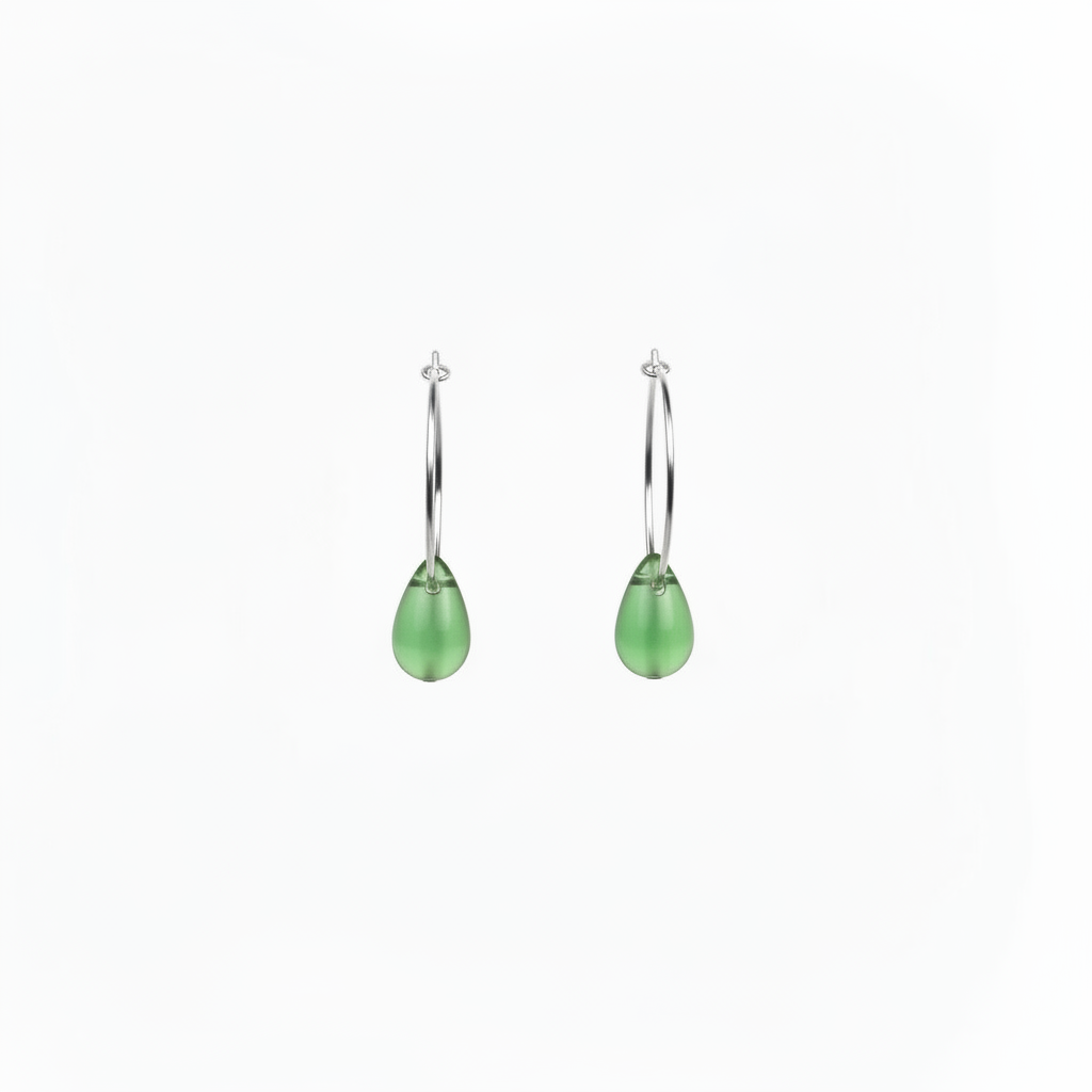 Teardrop earrings bottle green