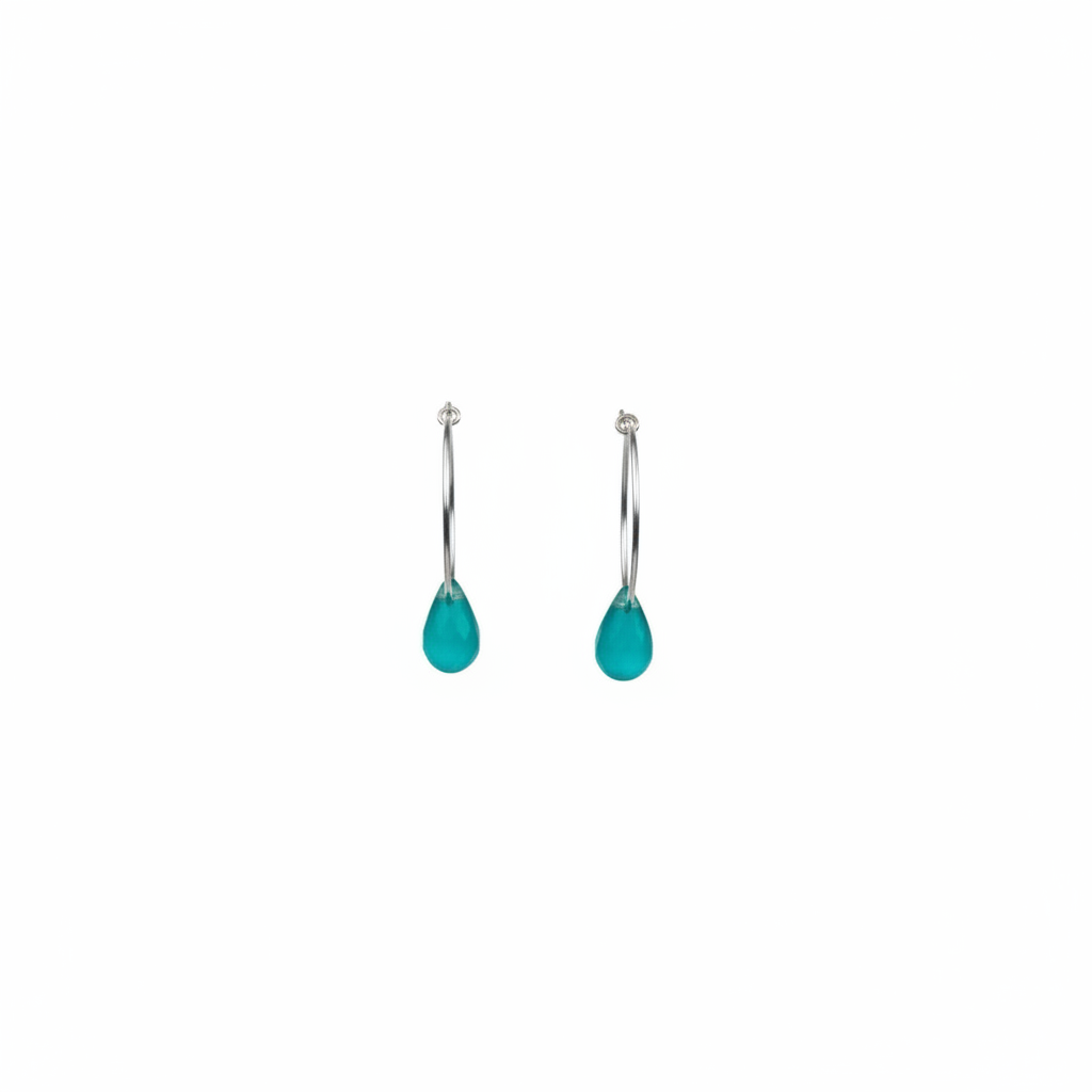 Teardrop earrings teal