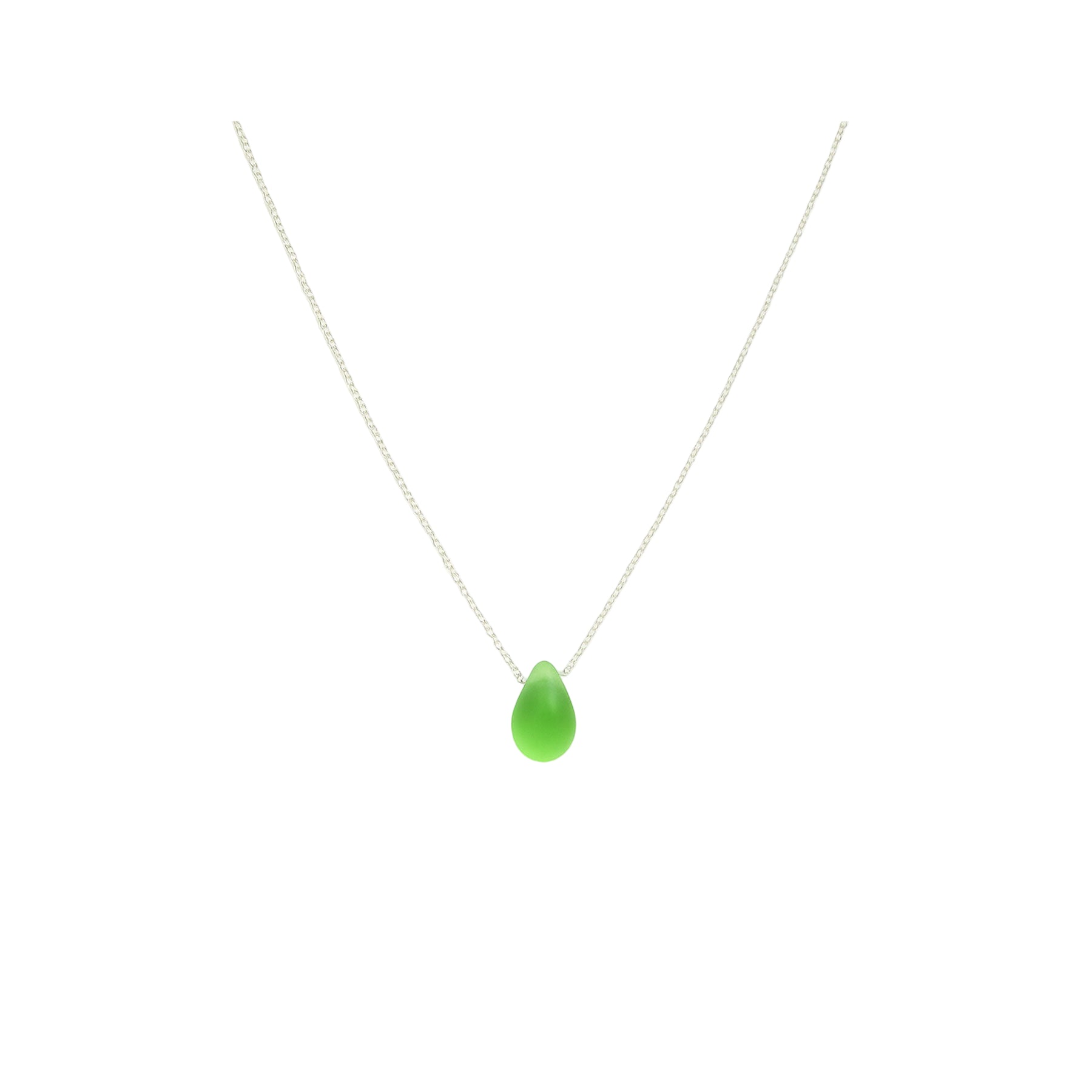 Teardrop necklace bottle green