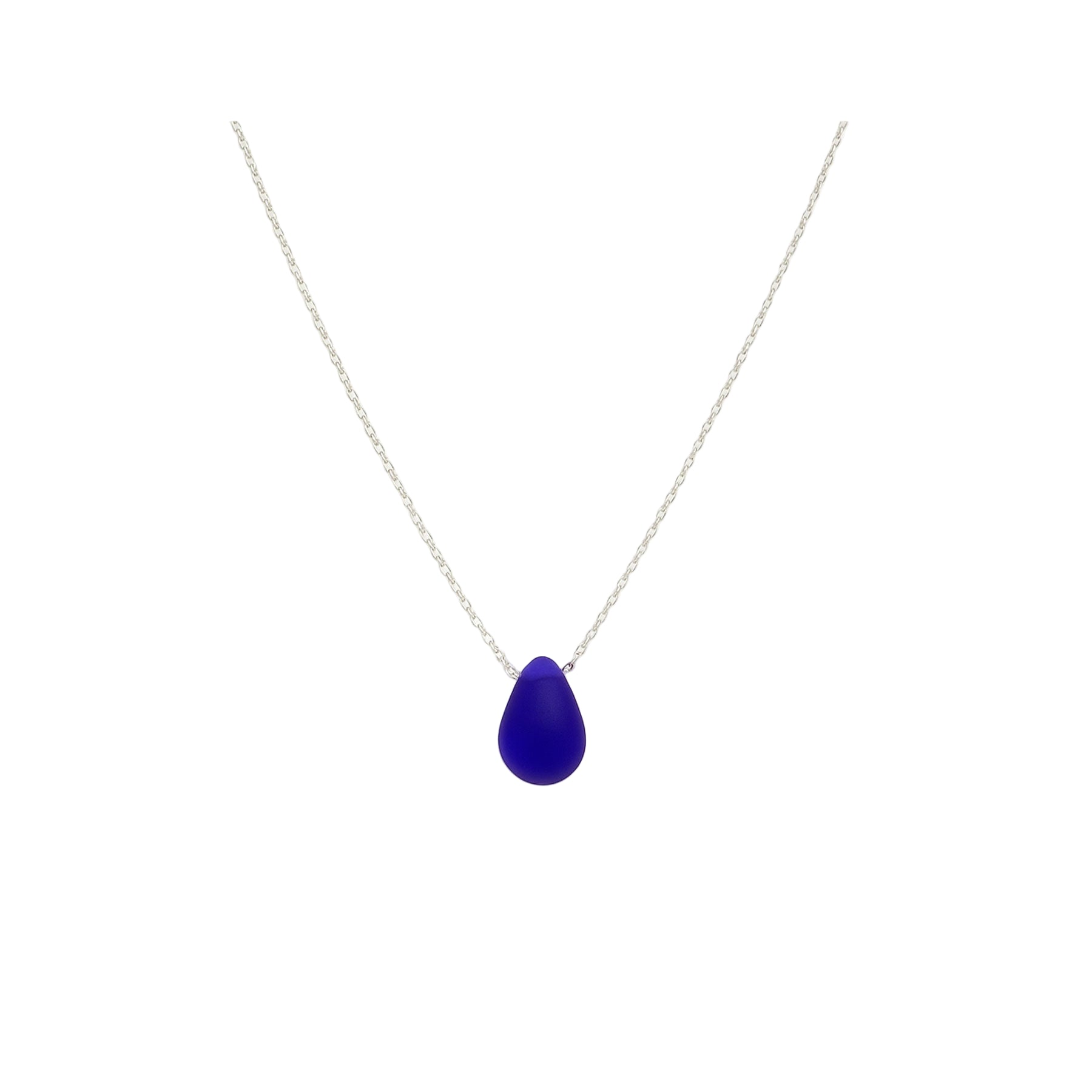 Teardrop necklace cobalt blue