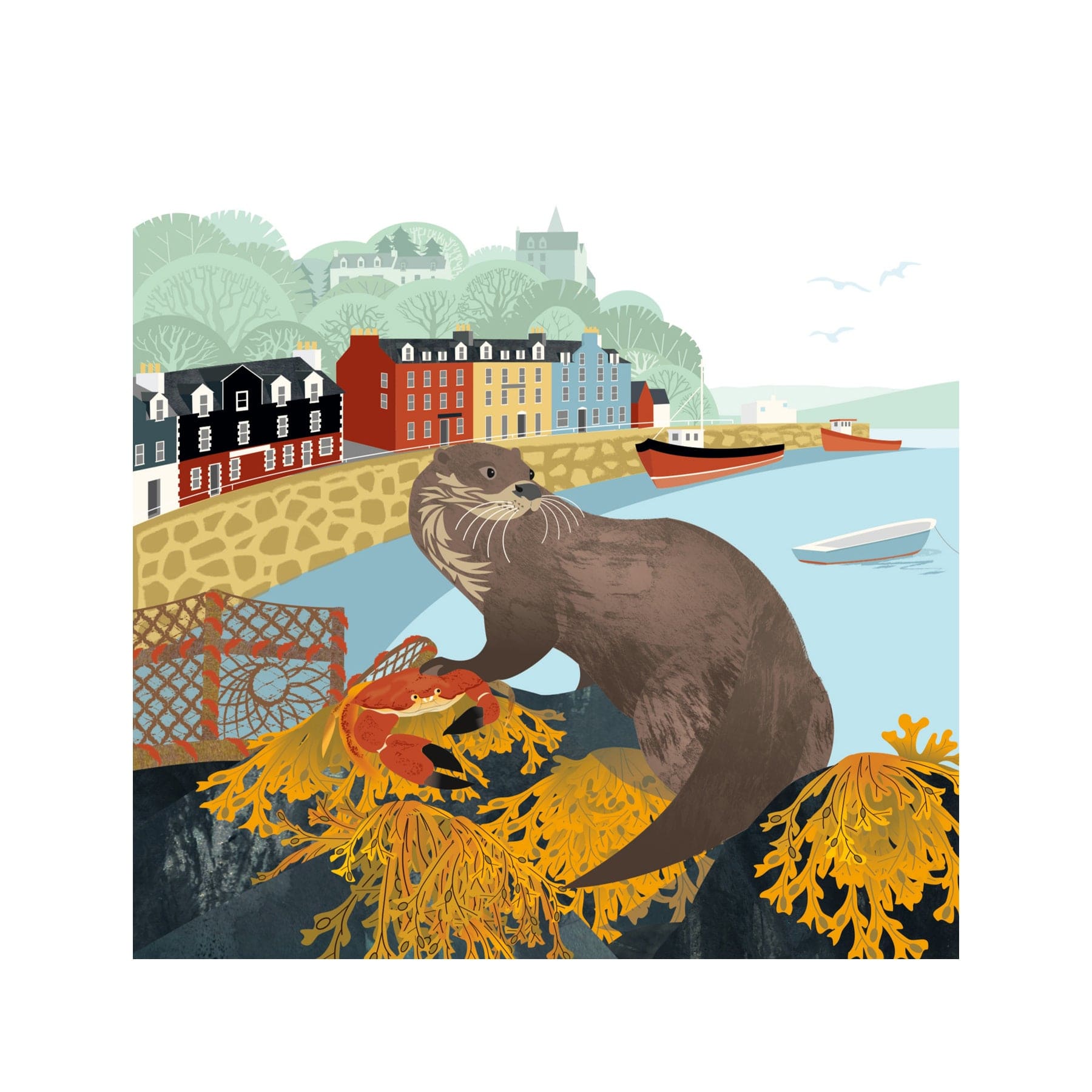 Tobermory otter greetings card