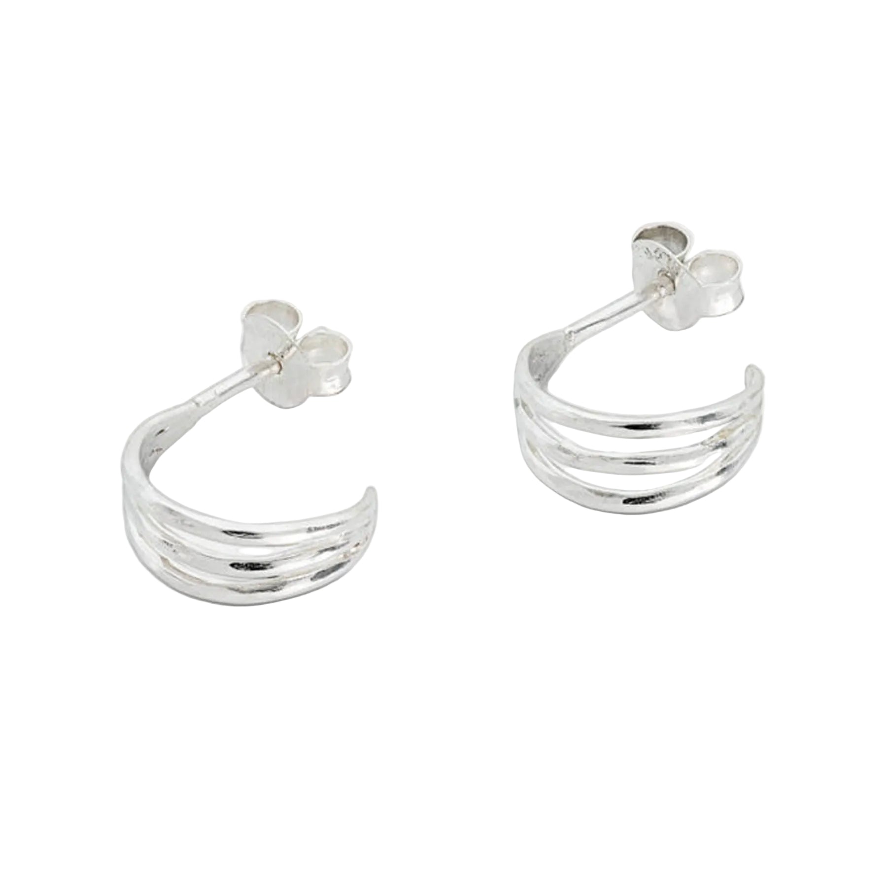Silver triple illusion studs