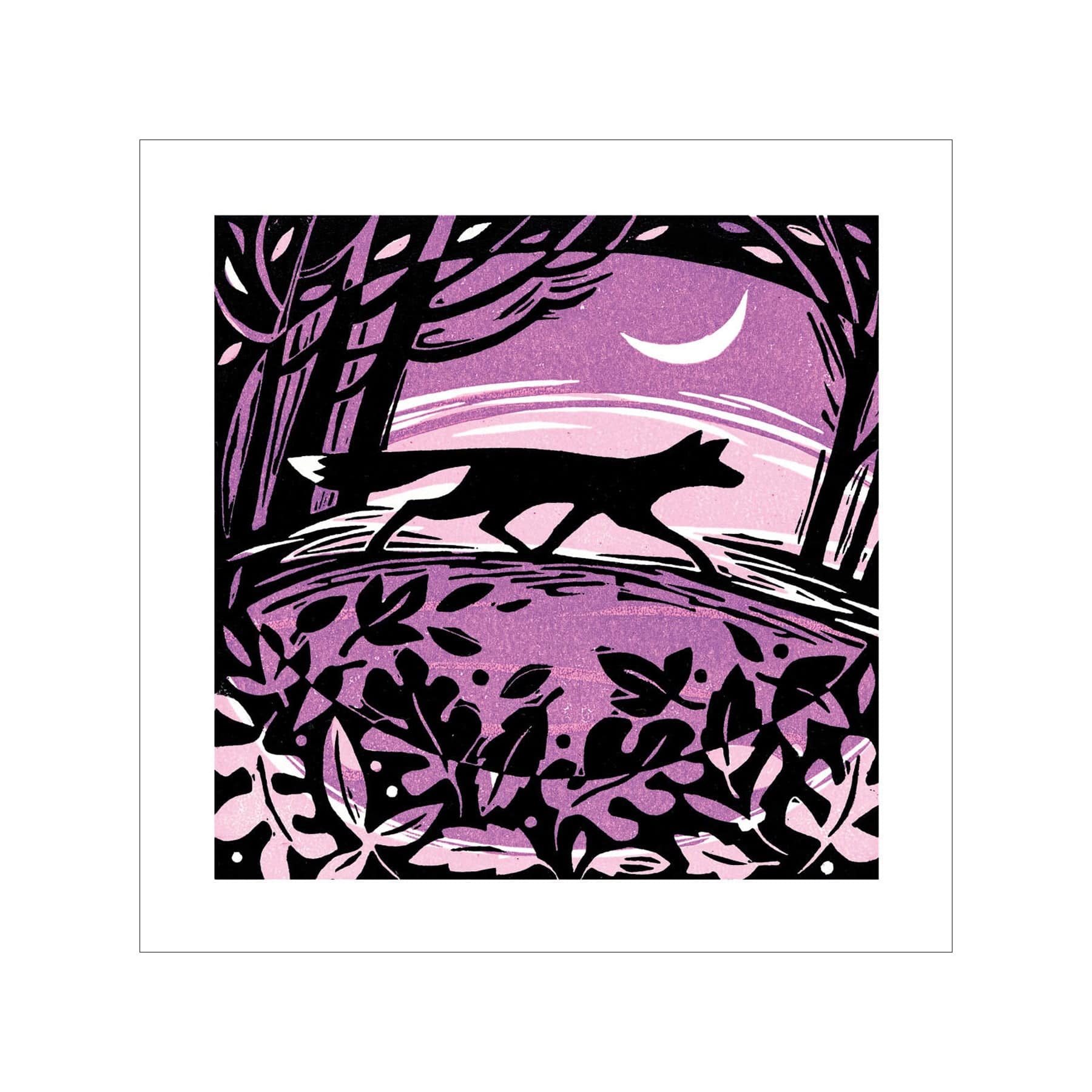 Twilight fox greetings card