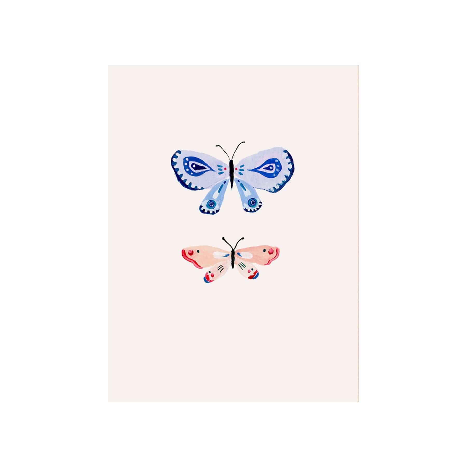 Two butterflies mini greetings card