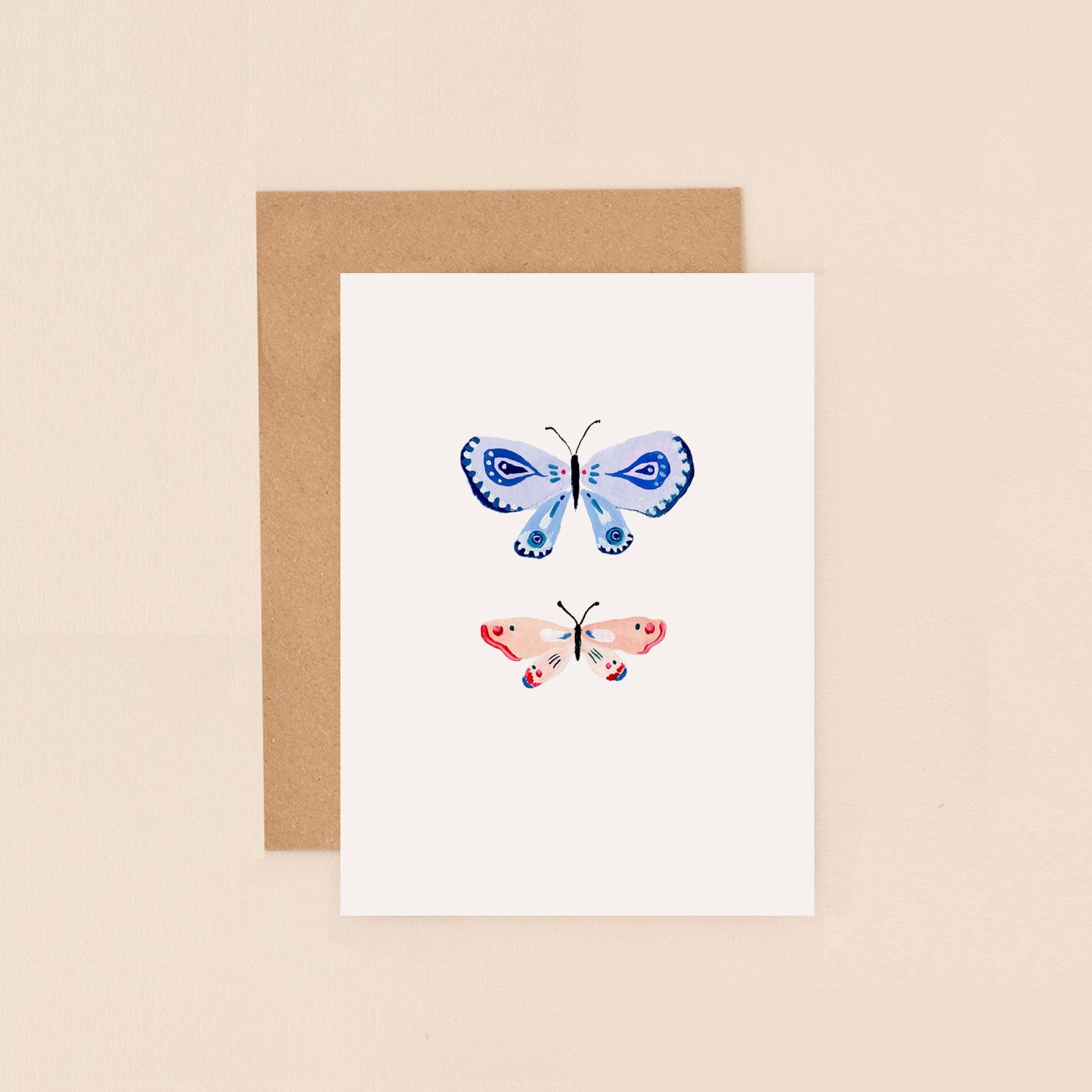 Two butterflies mini greetings card