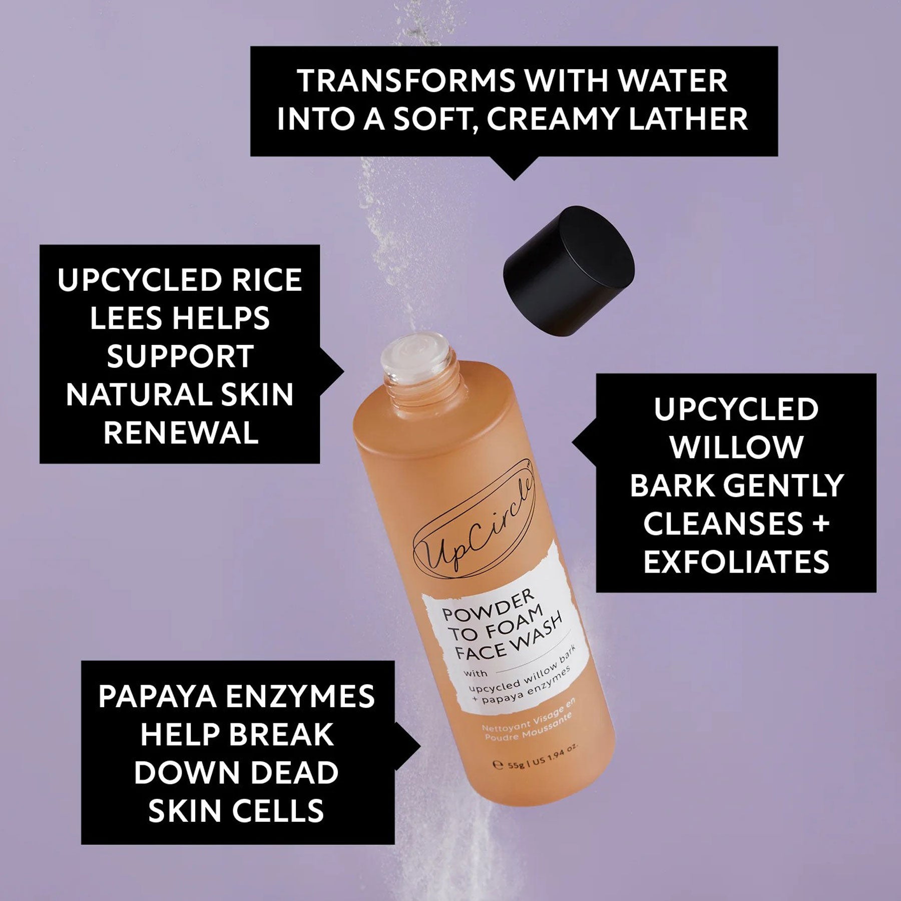 Powder to foam face wash 55g