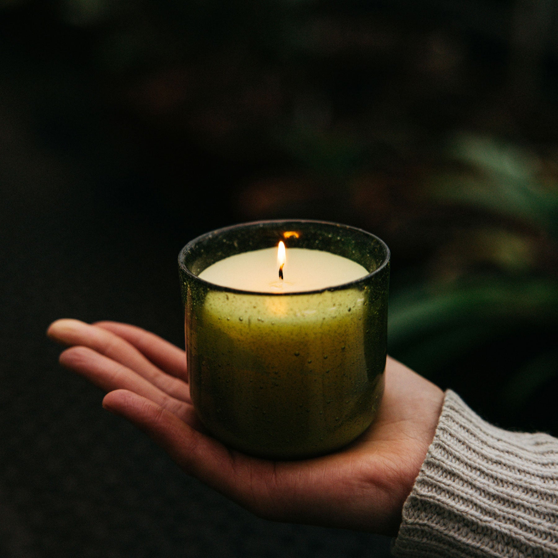 Walled garden sea garden glass candle