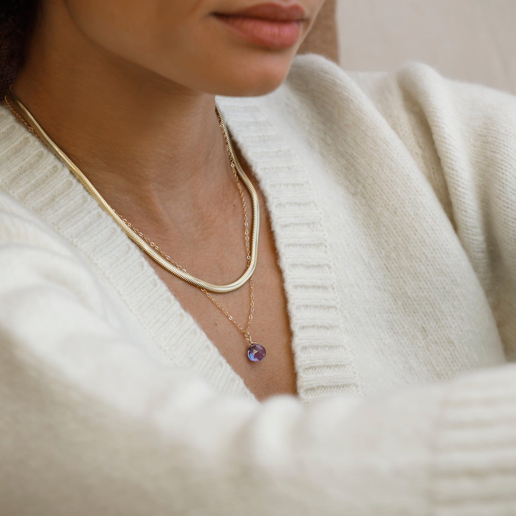 Alexandrite quartz pendant necklace