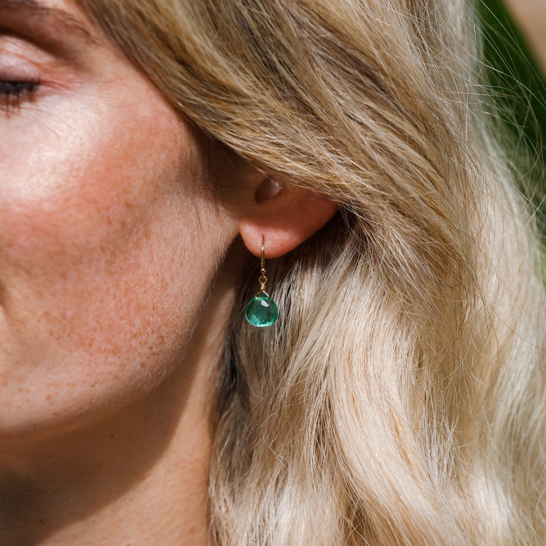 Seafoam quartz isla drop earrings