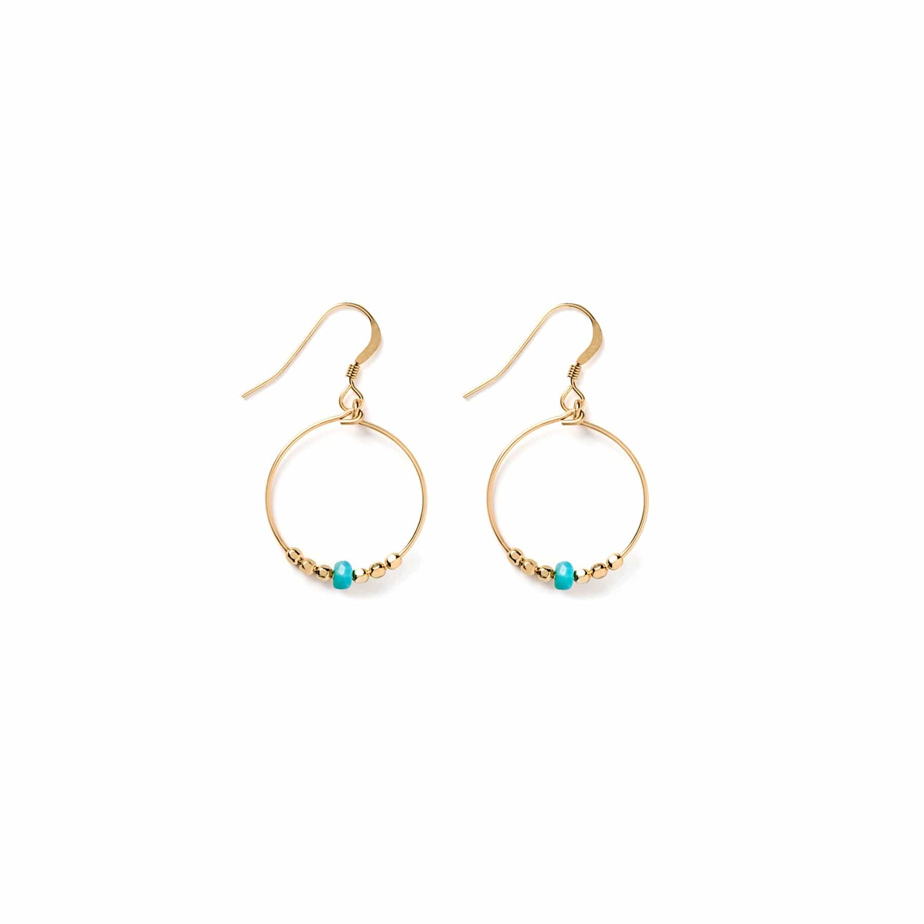 Turquoise beaded loops earrings